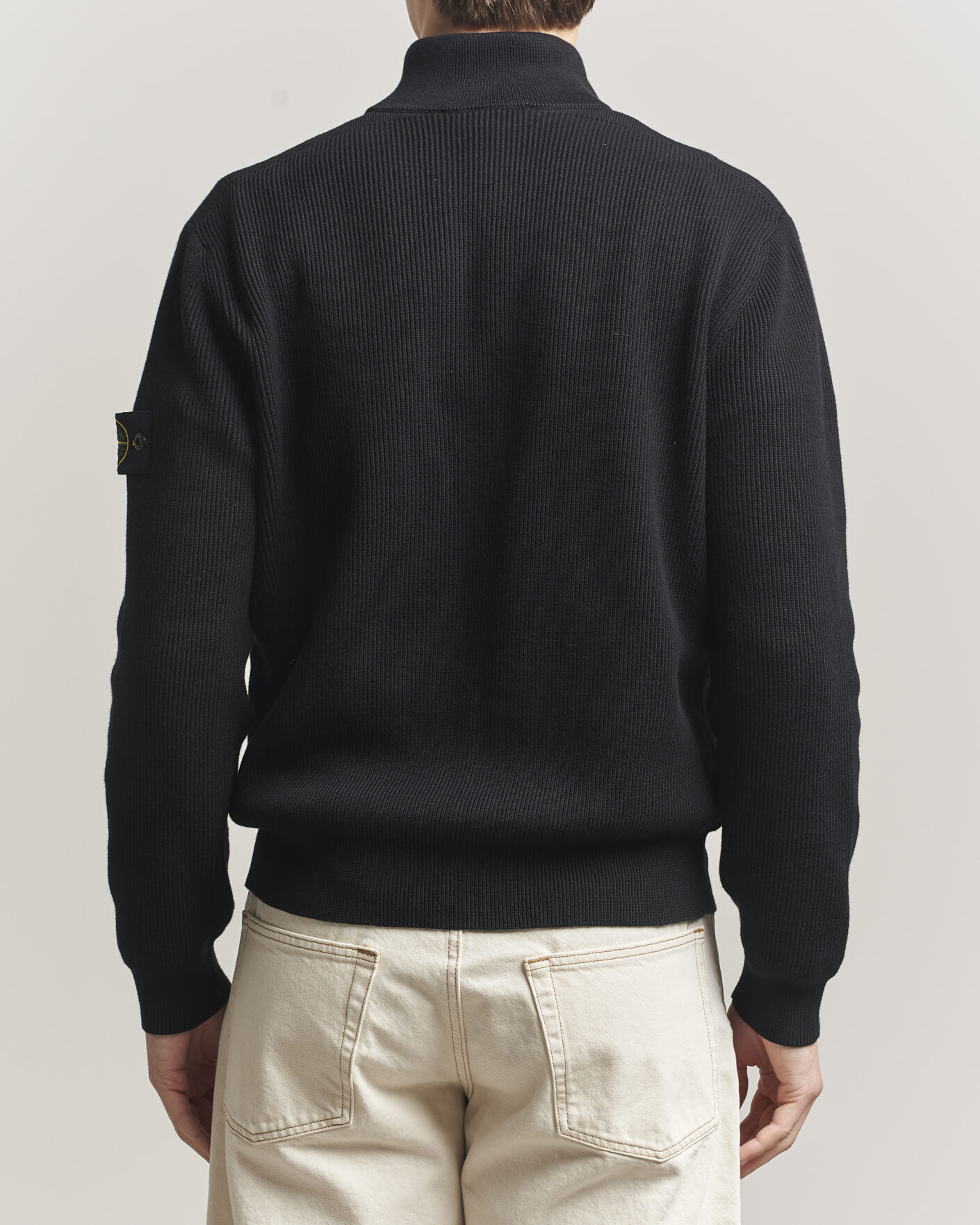 Uomini | Maglieria | Stone Island | Ribbed Soft Organic Cotton Full Zip Black