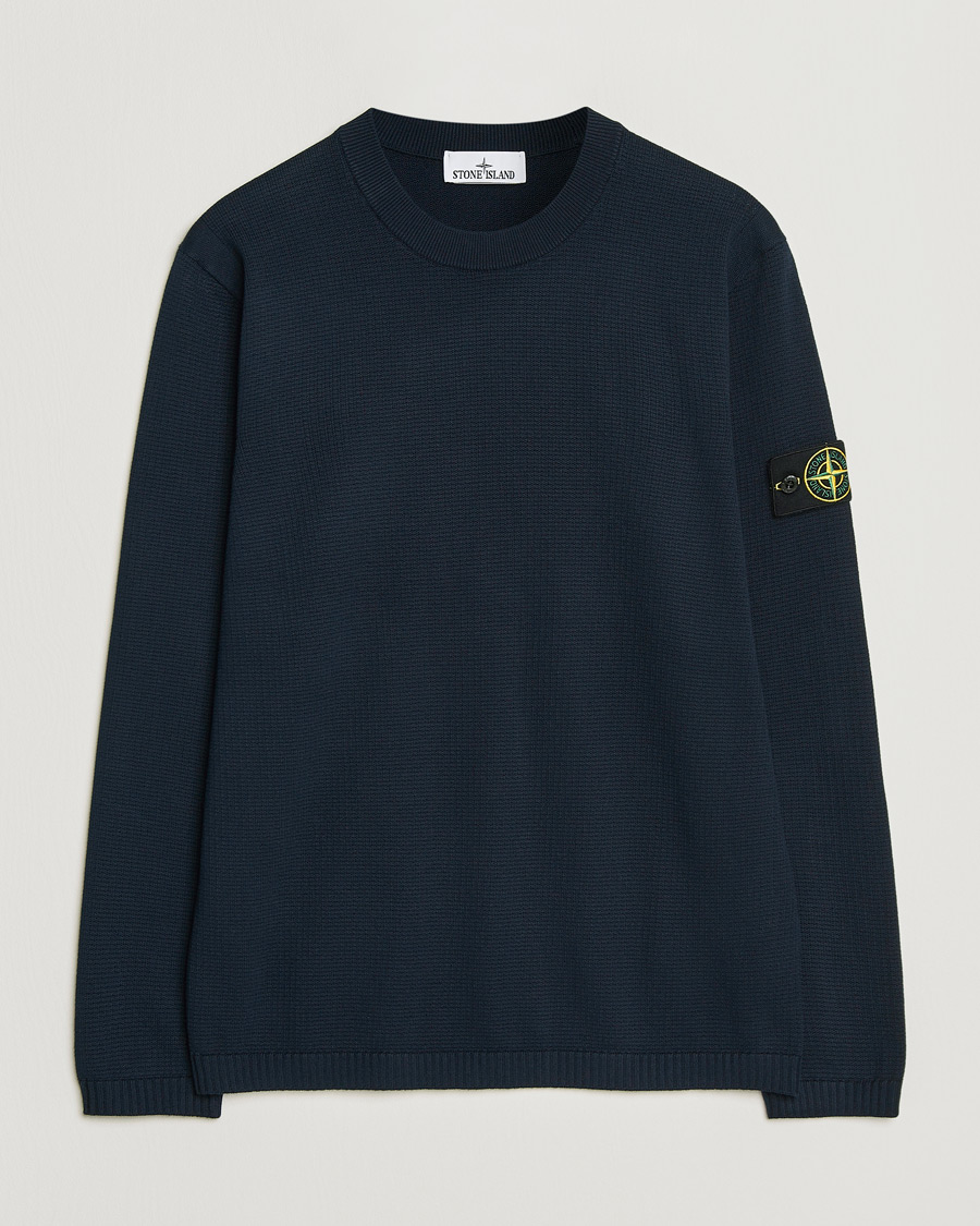 Uomini | Maglieria | Stone Island | Micro Stitch Soft Organic Cotton Crewneck Navy