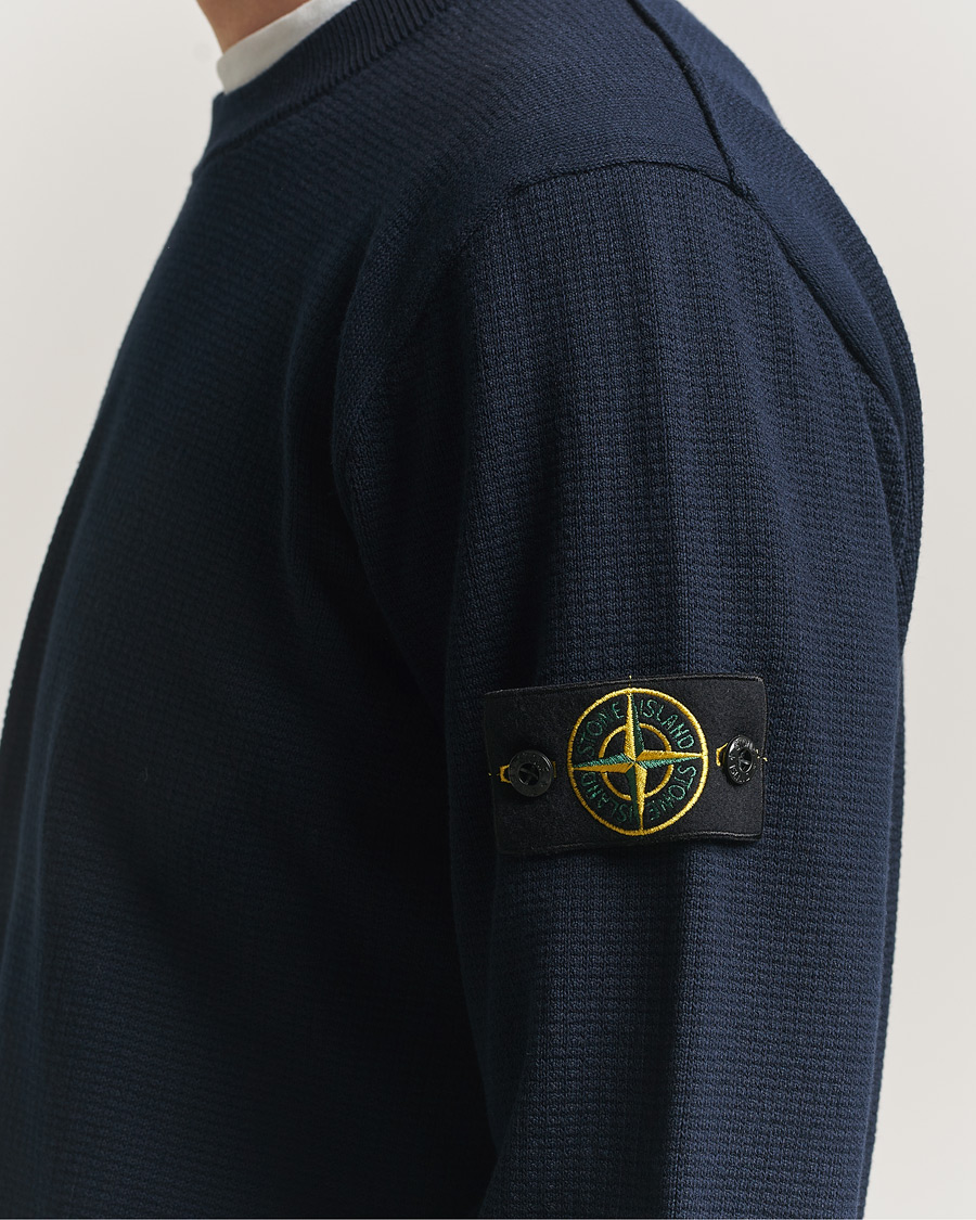 Uomini | Maglieria | Stone Island | Micro Stitch Soft Organic Cotton Crewneck Navy