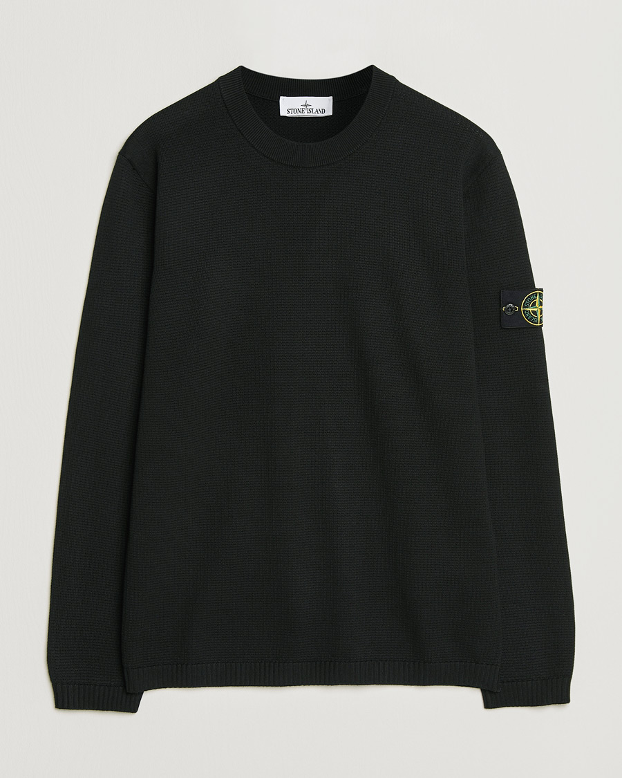 Uomini | Maglieria | Stone Island | Micro Stitch Soft Organic Cotton Crewneck Black