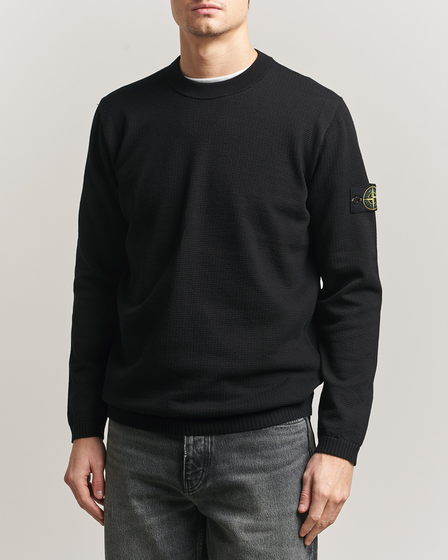 Uomini | Maglieria | Stone Island | Micro Stitch Soft Organic Cotton Crewneck Black