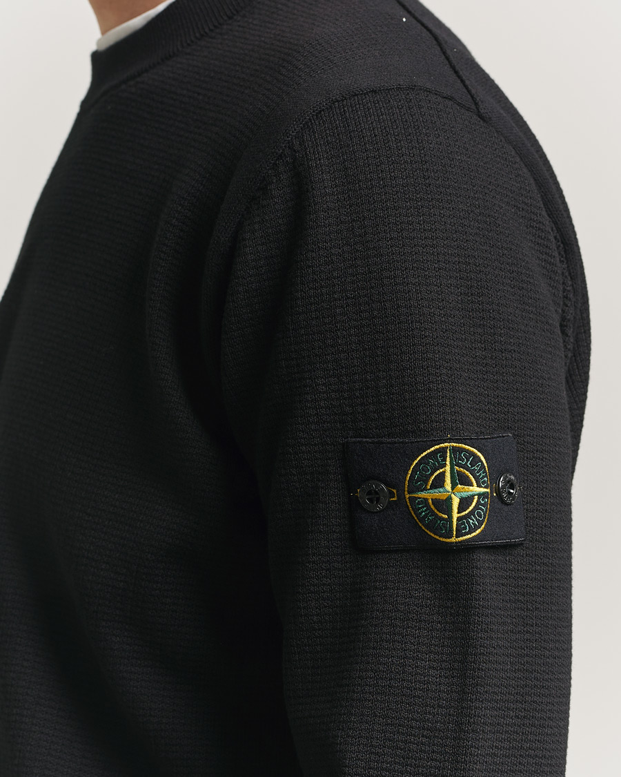 Uomini | Maglieria | Stone Island | Micro Stitch Soft Organic Cotton Crewneck Black