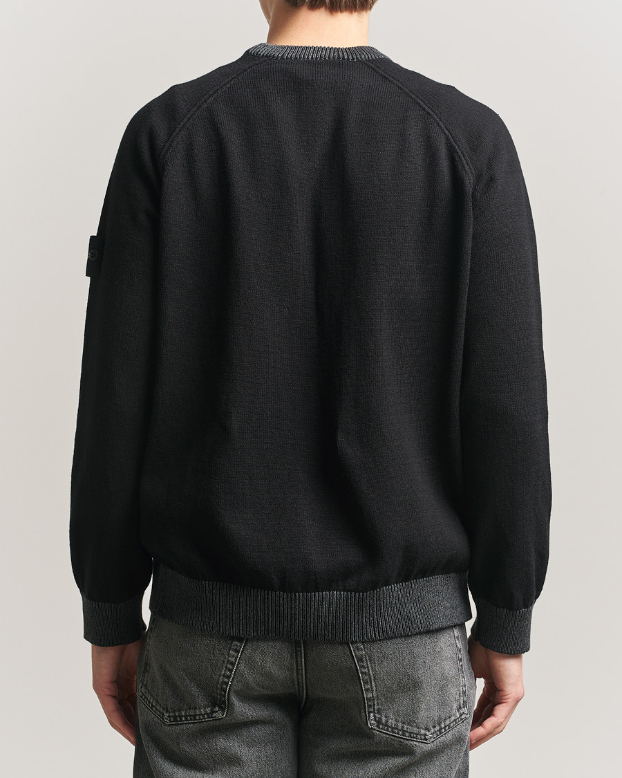 Uomini | Maglieria | Stone Island | Raw Hand Organic Cotton Raglan Crewneck Black