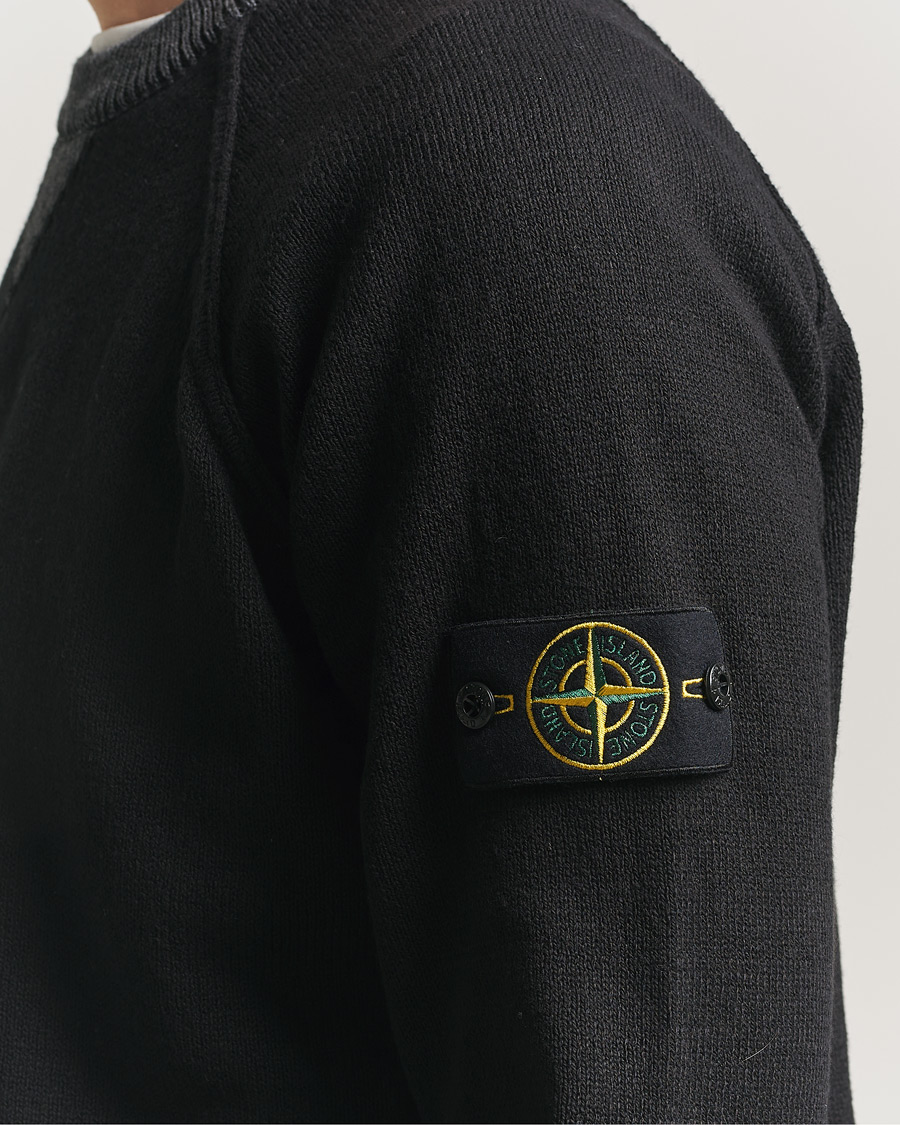 Uomini | Maglieria | Stone Island | Raw Hand Organic Cotton Raglan Crewneck Black