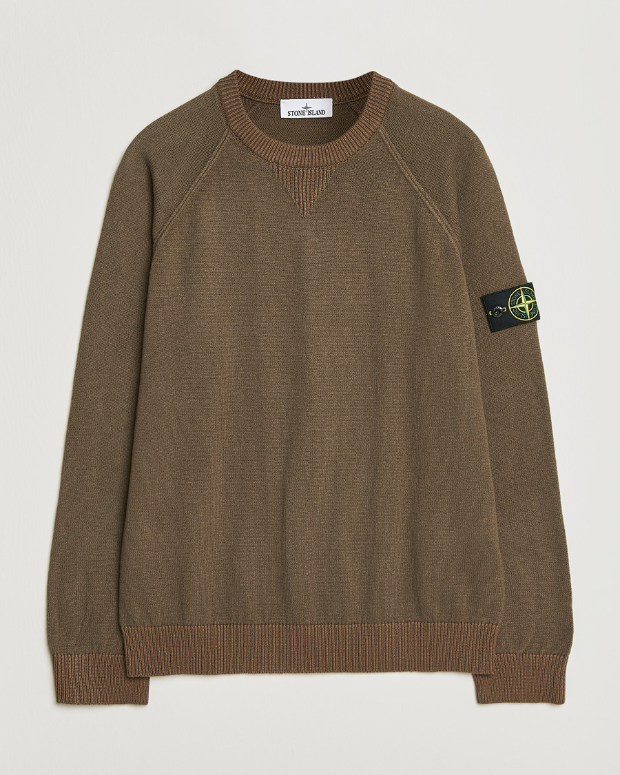 Uomini | Maglieria | Stone Island | Raw Hand Organic Cotton Raglan Crewneck Umber