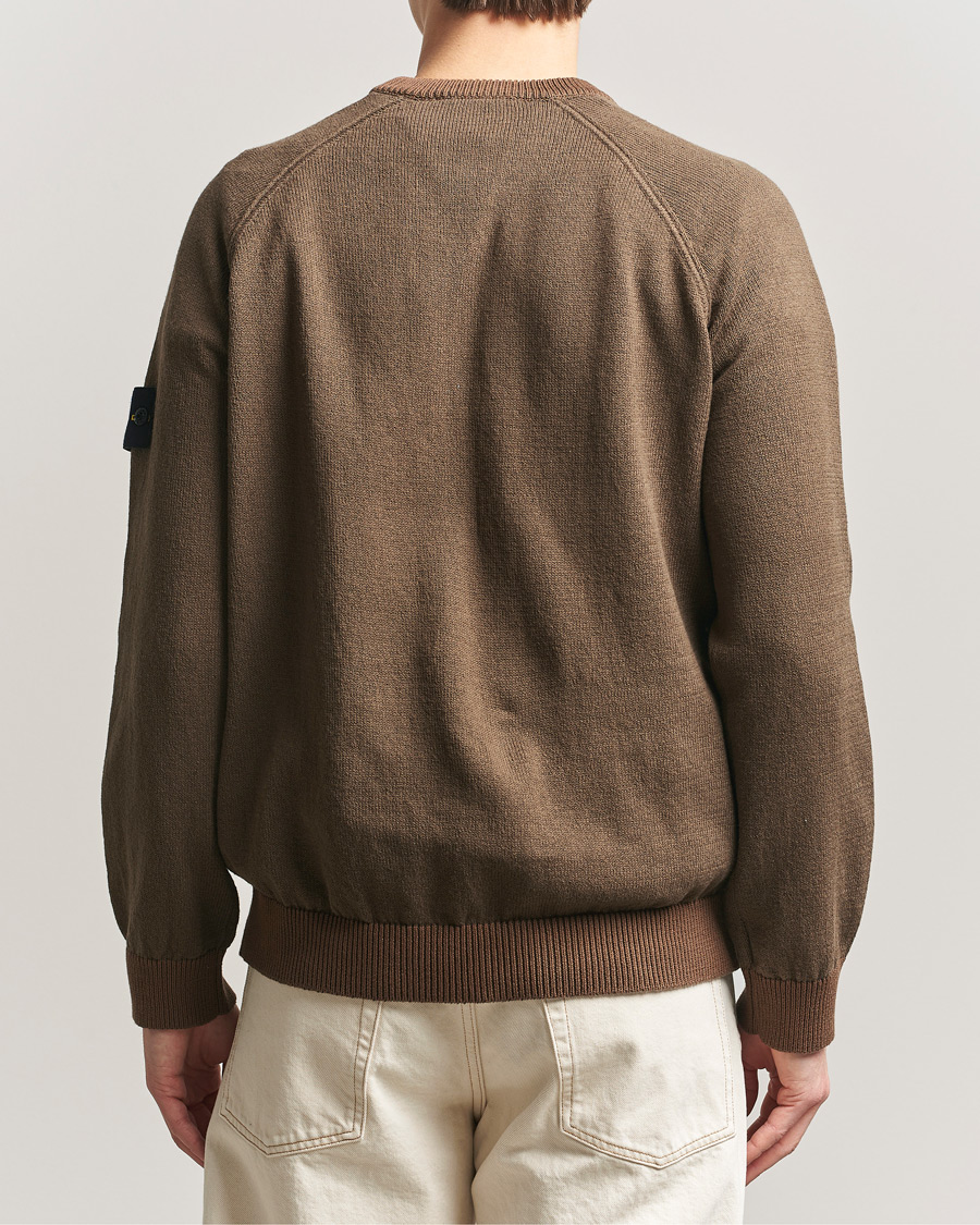 Uomini | Maglieria | Stone Island | Raw Hand Organic Cotton Raglan Crewneck Umber