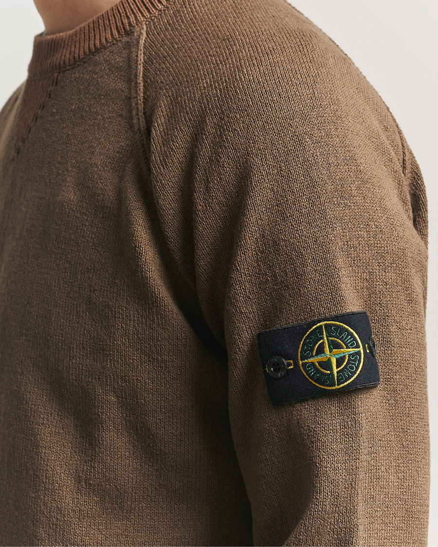 Uomini | Maglieria | Stone Island | Raw Hand Organic Cotton Raglan Crewneck Umber