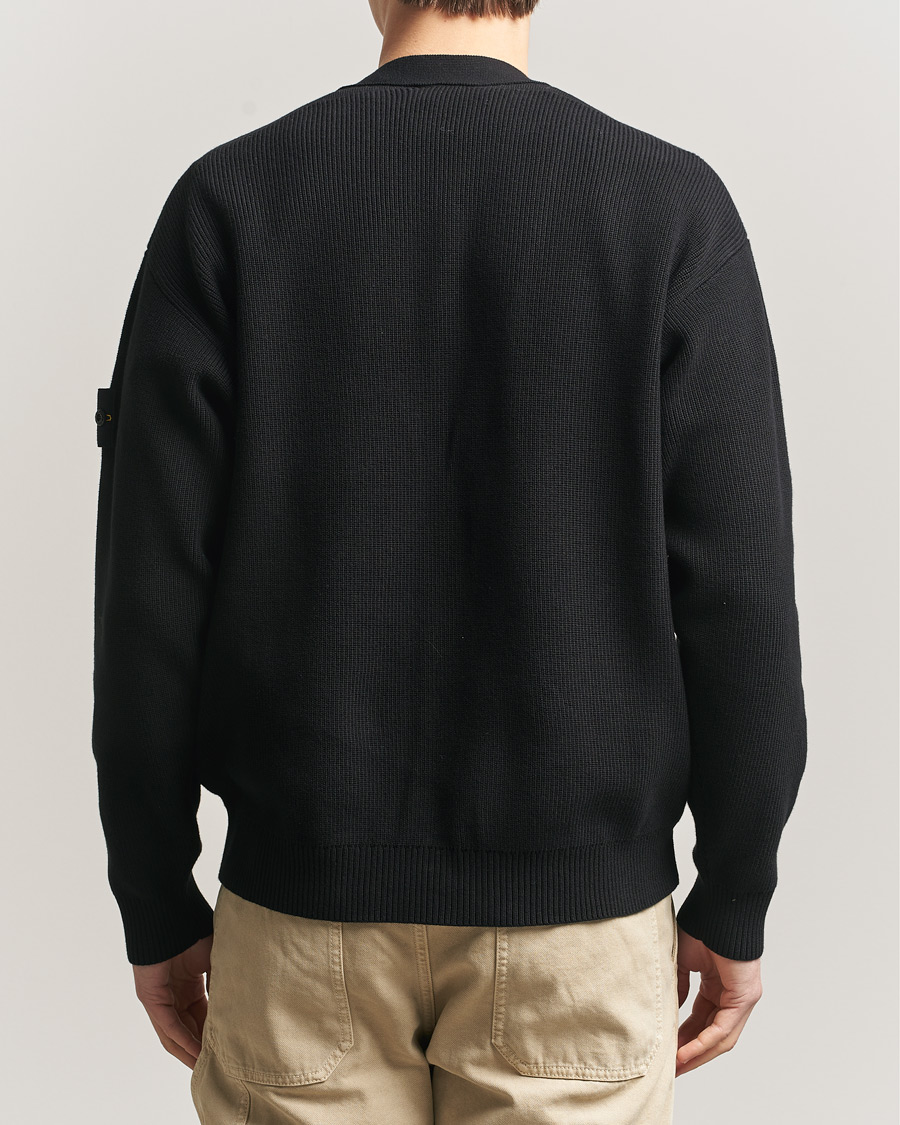 Uomini | Maglieria | Stone Island | Ribbed Soft Organic Cotton Cardigan Black