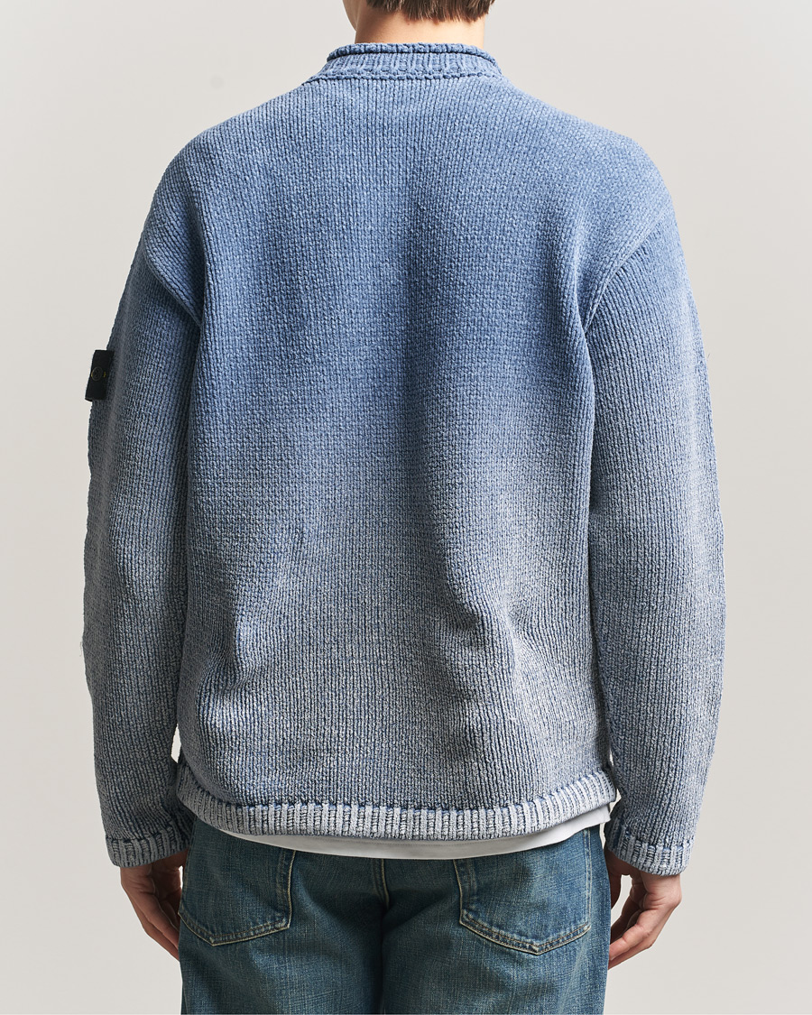 Uomini | Maglieria | Stone Island | Cotton Chenille Degrade Print Crewneck Dark Blue