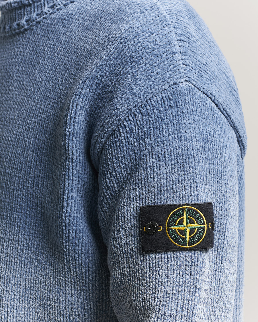 Uomini | Maglieria | Stone Island | Cotton Chenille Degrade Print Crewneck Dark Blue