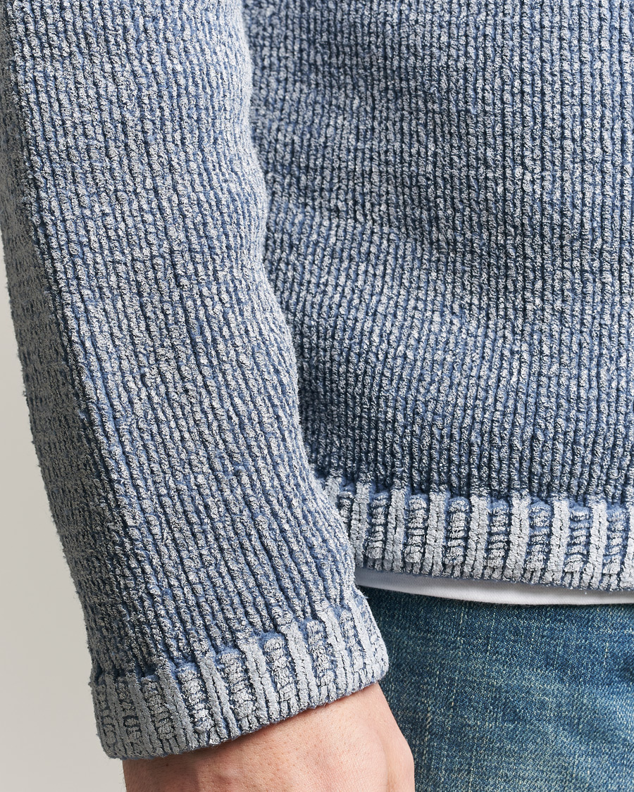 Uomini | Maglieria | Stone Island | Cotton Chenille Degrade Print Crewneck Dark Blue