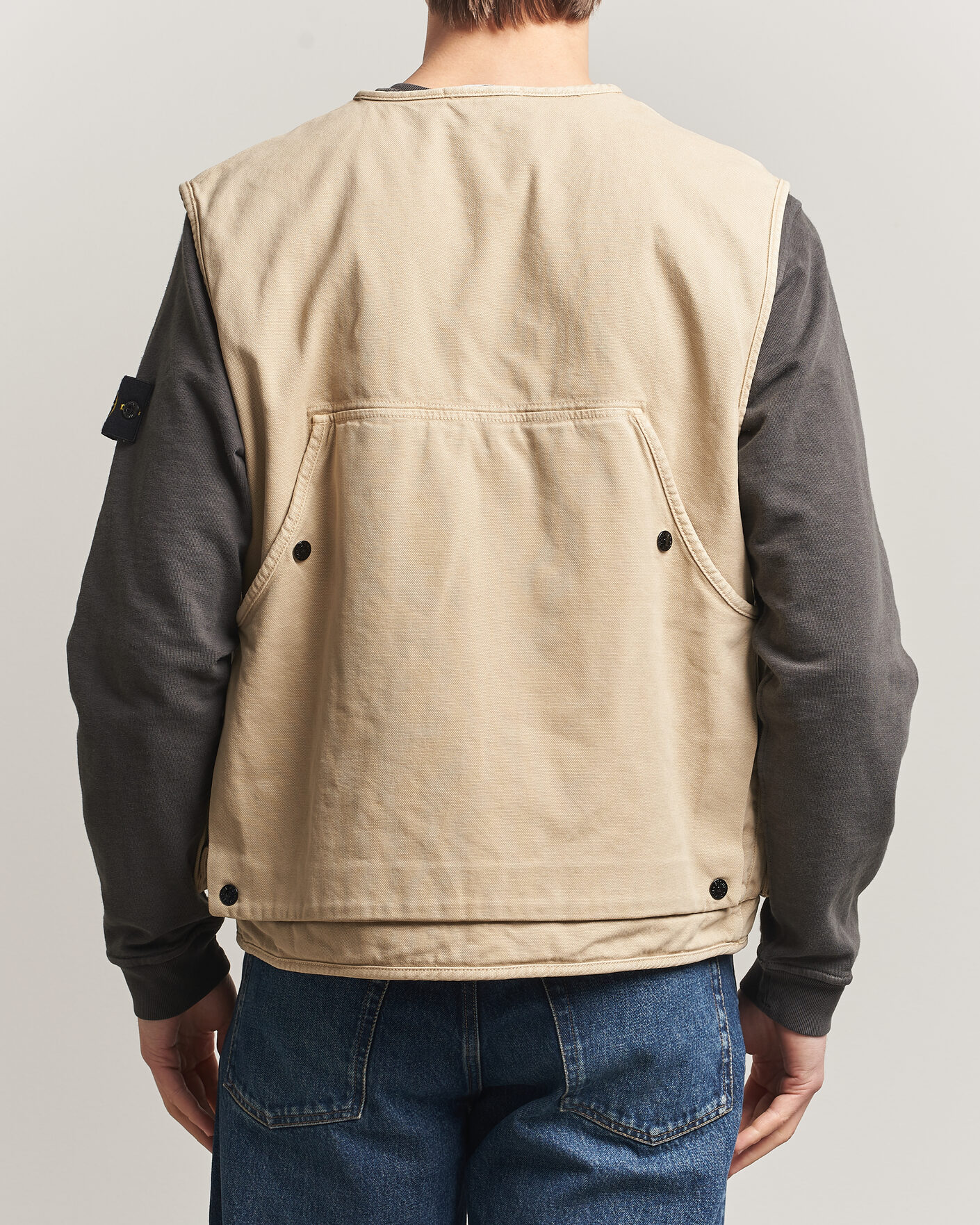 Uomini | Gilet | Stone Island | Organic Panama Cotton Padded Vest Desert