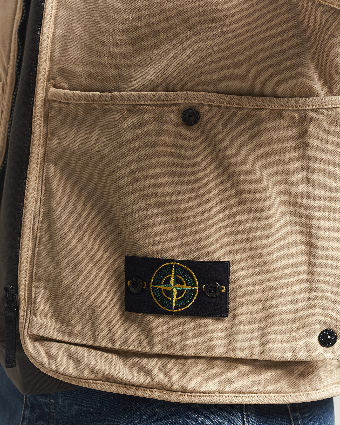 Uomini | Gilet | Stone Island | Organic Panama Cotton Padded Vest Desert