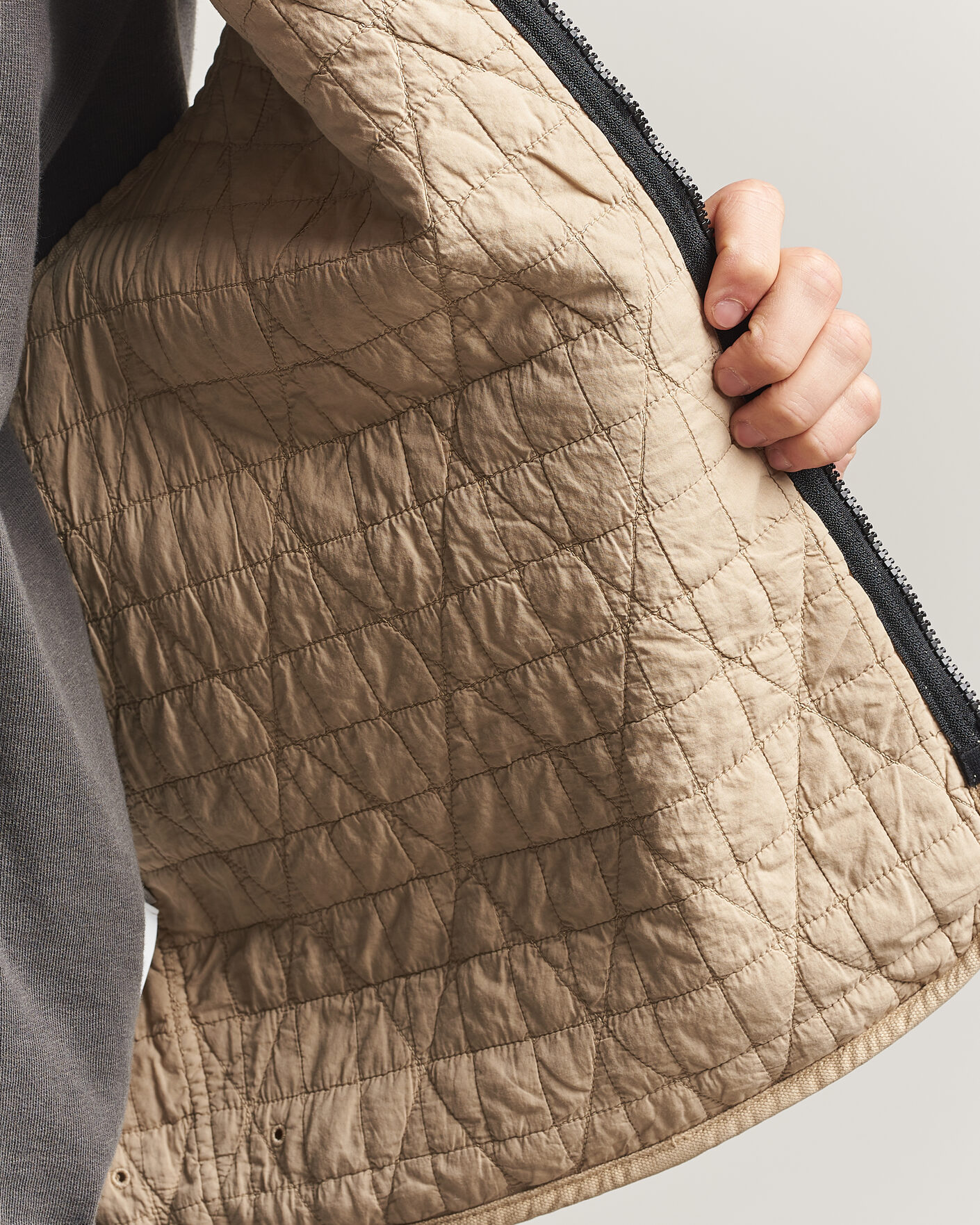 Uomini | Gilet | Stone Island | Organic Panama Cotton Padded Vest Desert