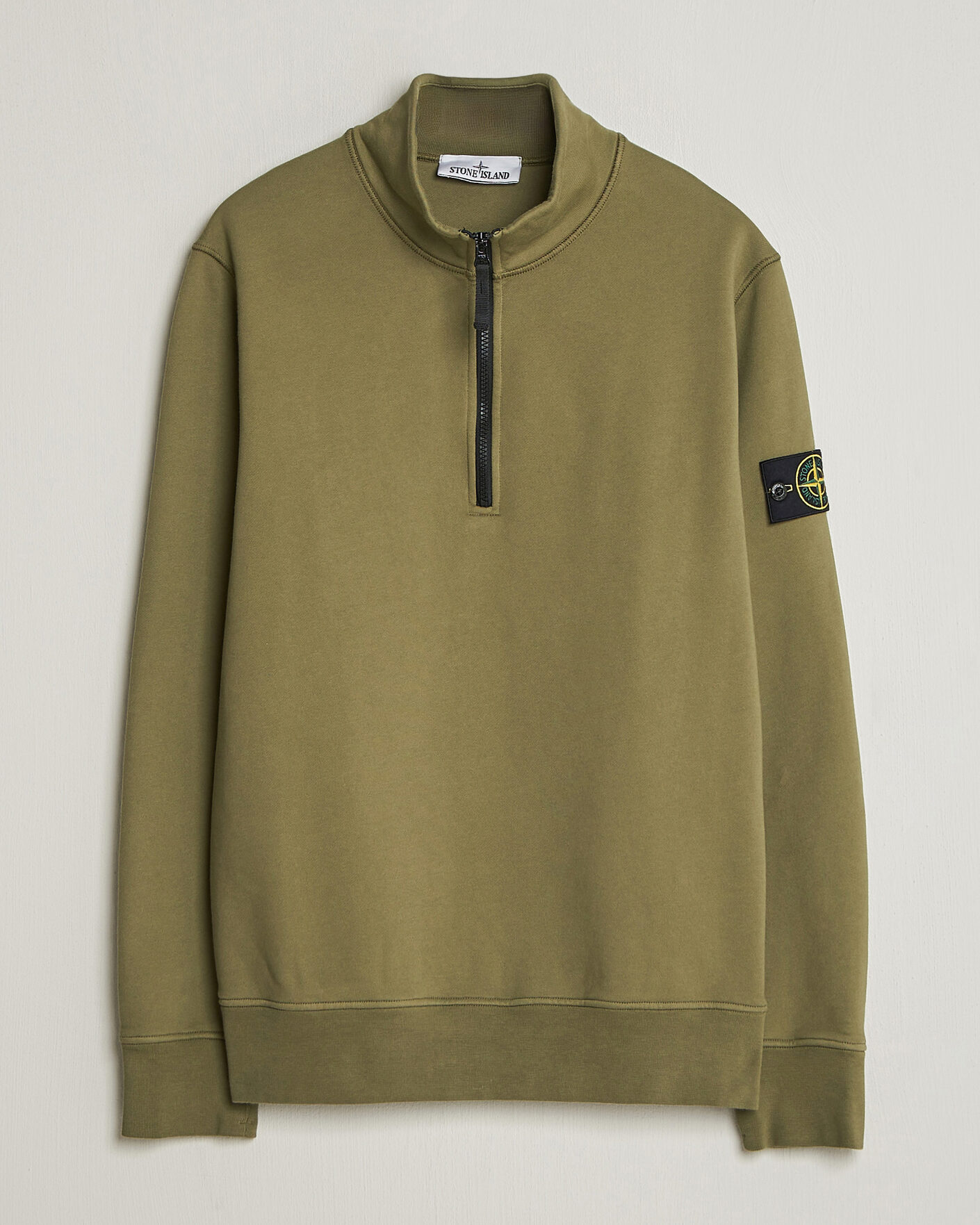 Uomini | Maglieria | Stone Island | Garment Dyed Fleece Half Zip Military Green