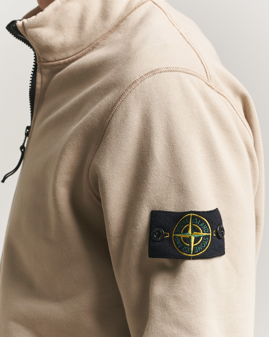 Uomini | Maglieria | Stone Island | Garment Dyed Fleece Half Zip Desert