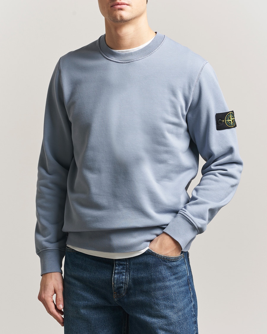 Uomini | Maglieria | Stone Island | Garment Dyed Fleece Sweatshirt Dark Blue