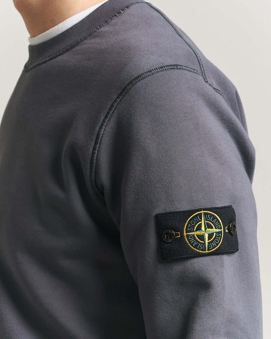 Uomini | Maglieria | Stone Island | Garment Dyed Fleece Sweatshirt Blue/Grey