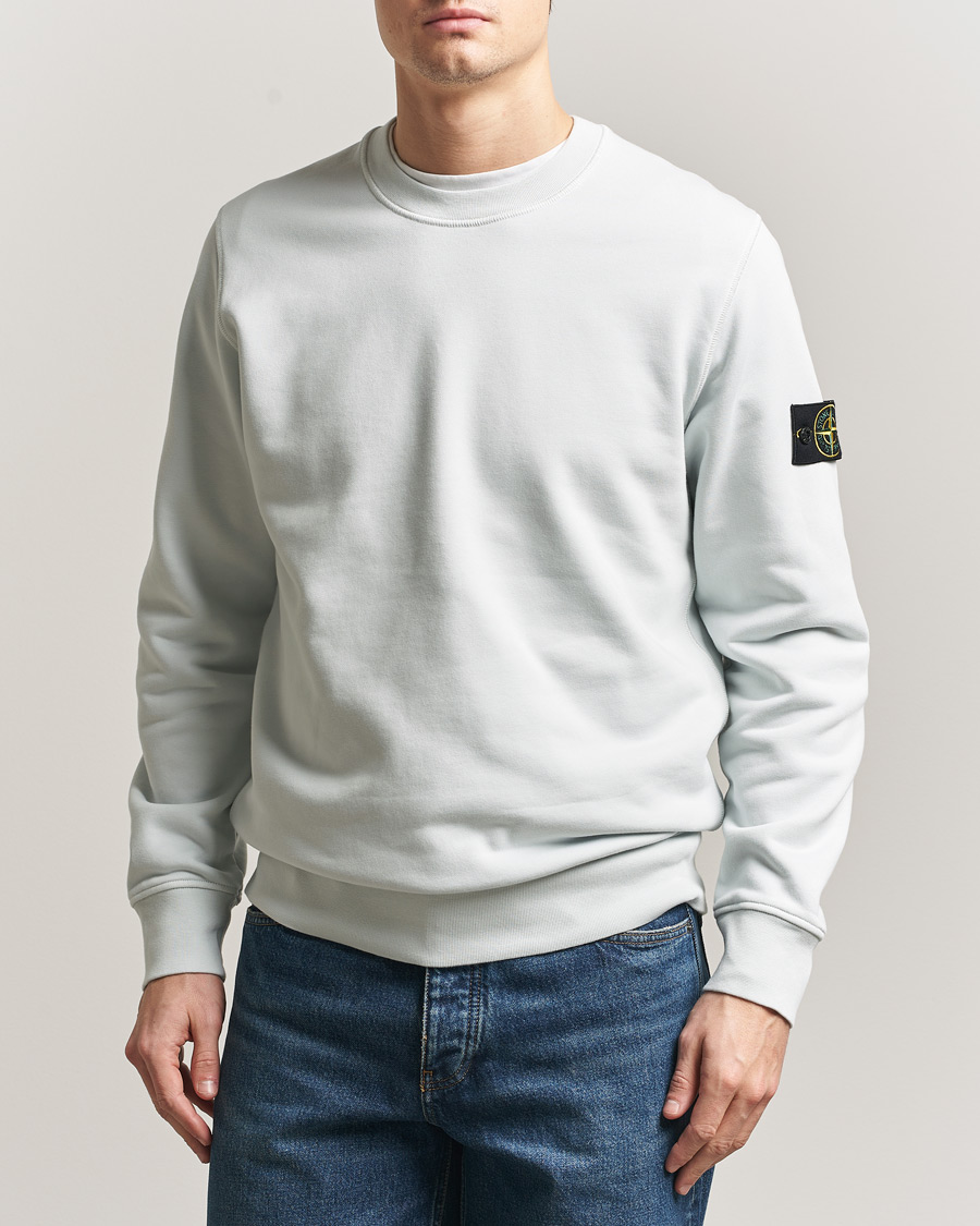 Uomini | Maglieria | Stone Island | Garment Dyed Fleece Sweatshirt Sky Blue