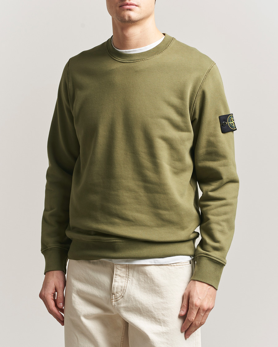 Uomini | Maglieria | Stone Island | Garment Dyed Fleece Sweatshirt Military Green