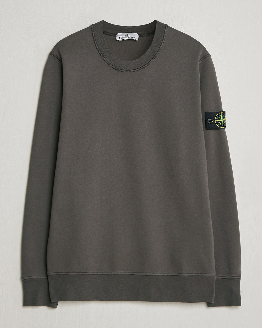 Uomini | Maglieria | Stone Island | Garment Dyed Fleece Sweatshirt Charcoal