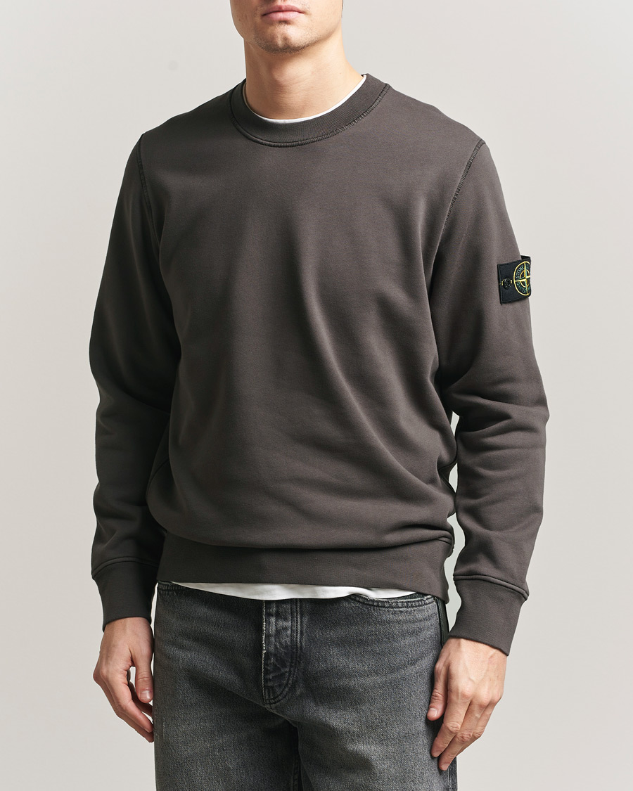 Uomini | Maglieria | Stone Island | Garment Dyed Fleece Sweatshirt Charcoal