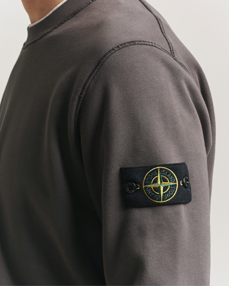 Uomini | Maglieria | Stone Island | Garment Dyed Fleece Sweatshirt Charcoal