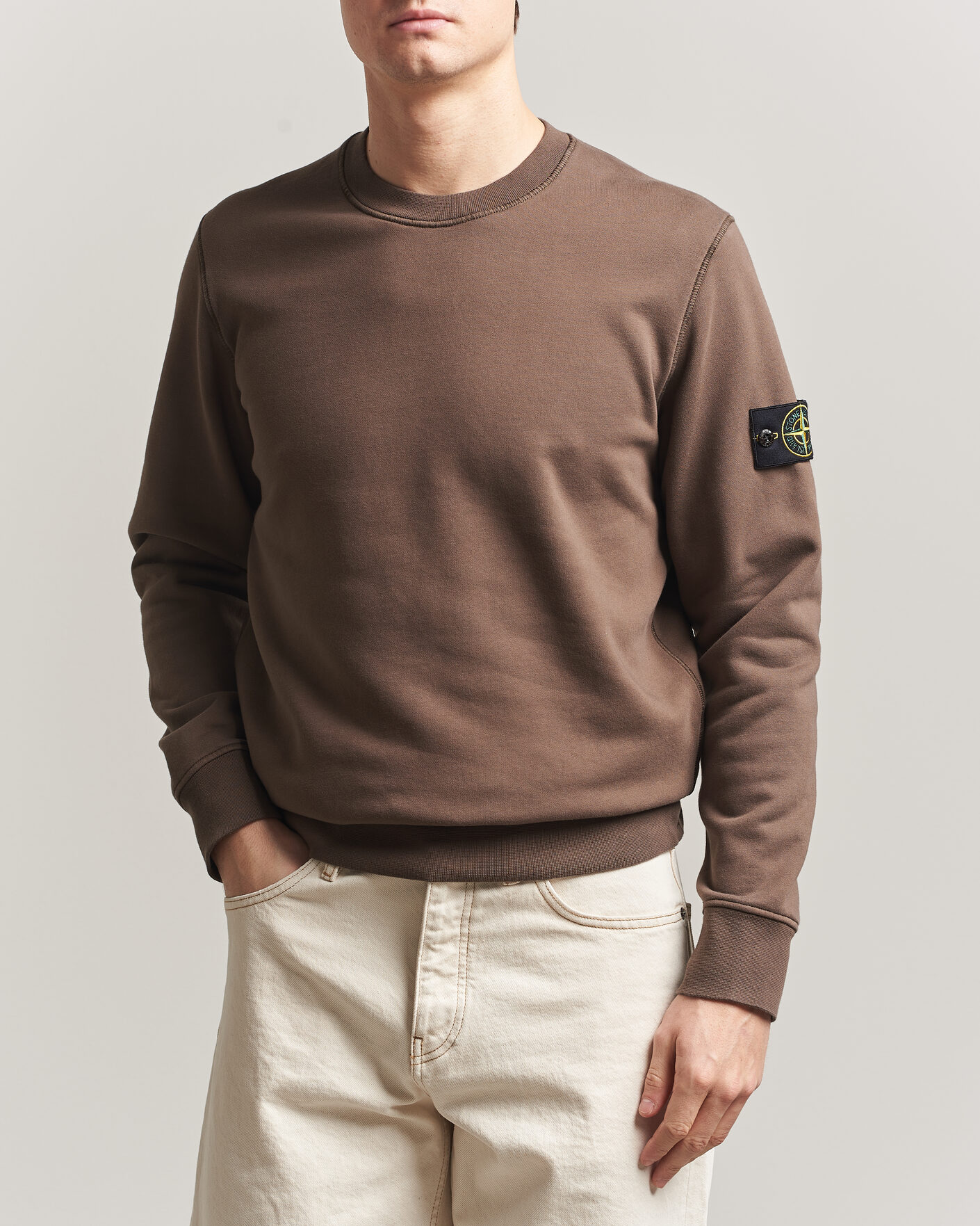 Uomini | Maglieria | Stone Island | Garment Dyed Fleece Sweatshirt Umber