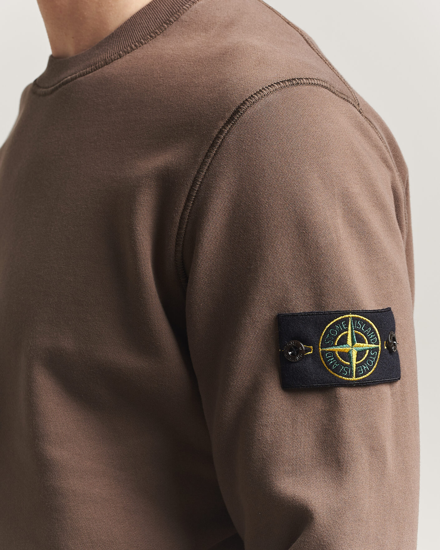 Uomini | Maglieria | Stone Island | Garment Dyed Fleece Sweatshirt Umber