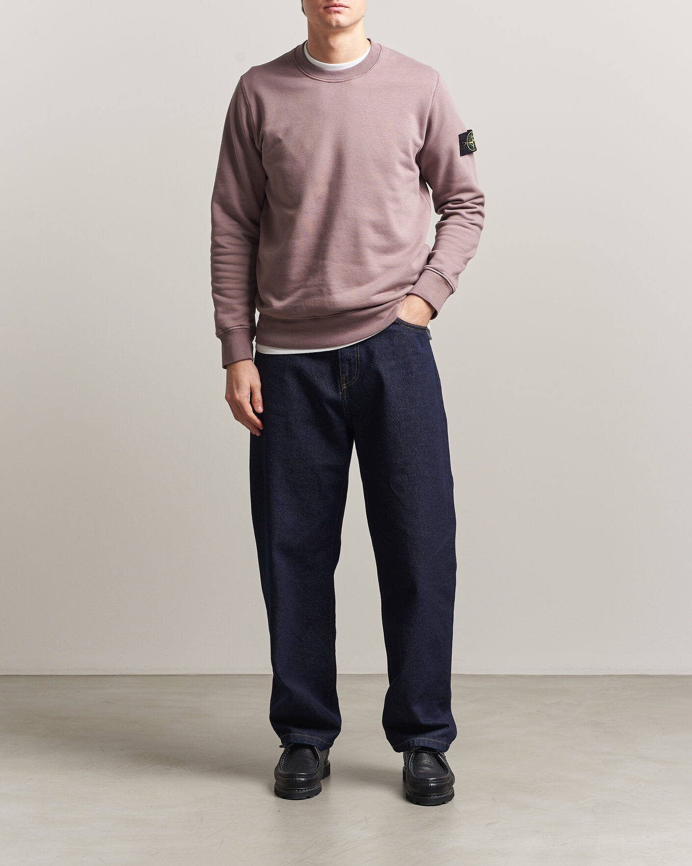 Uomini | Maglieria | Stone Island | Garment Dyed Fleece Sweatshirt Purple Grey
