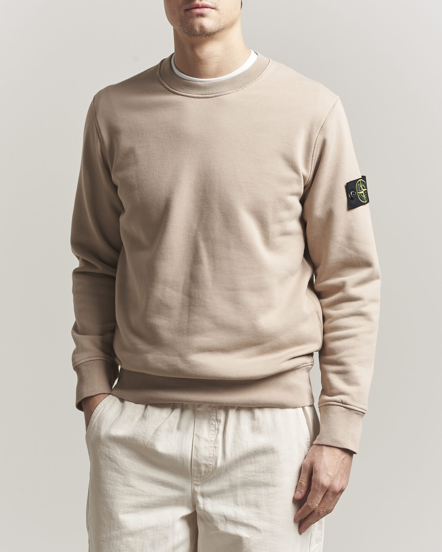 Uomini | Maglieria | Stone Island | Garment Dyed Fleece Sweatshirt Desert