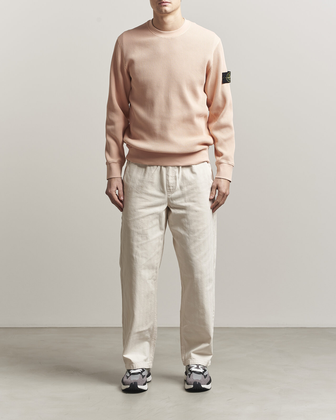 Uomini | Maglieria | Stone Island | Organic Cotton Waffle Fleece Sweatshirt Plaster Pink