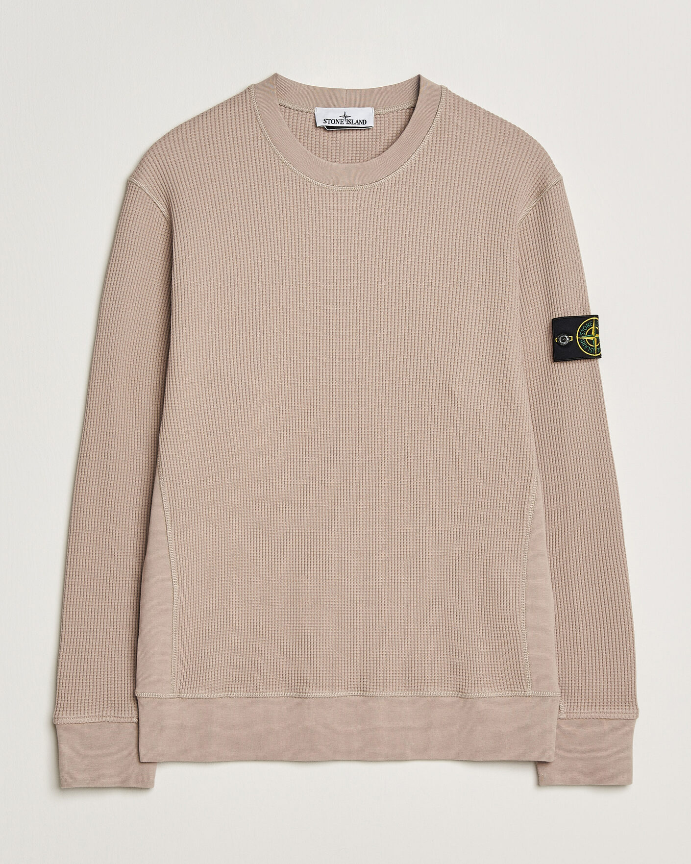Uomini | Maglieria | Stone Island | Organic Cotton Waffle Fleece Sweatshirt Desert