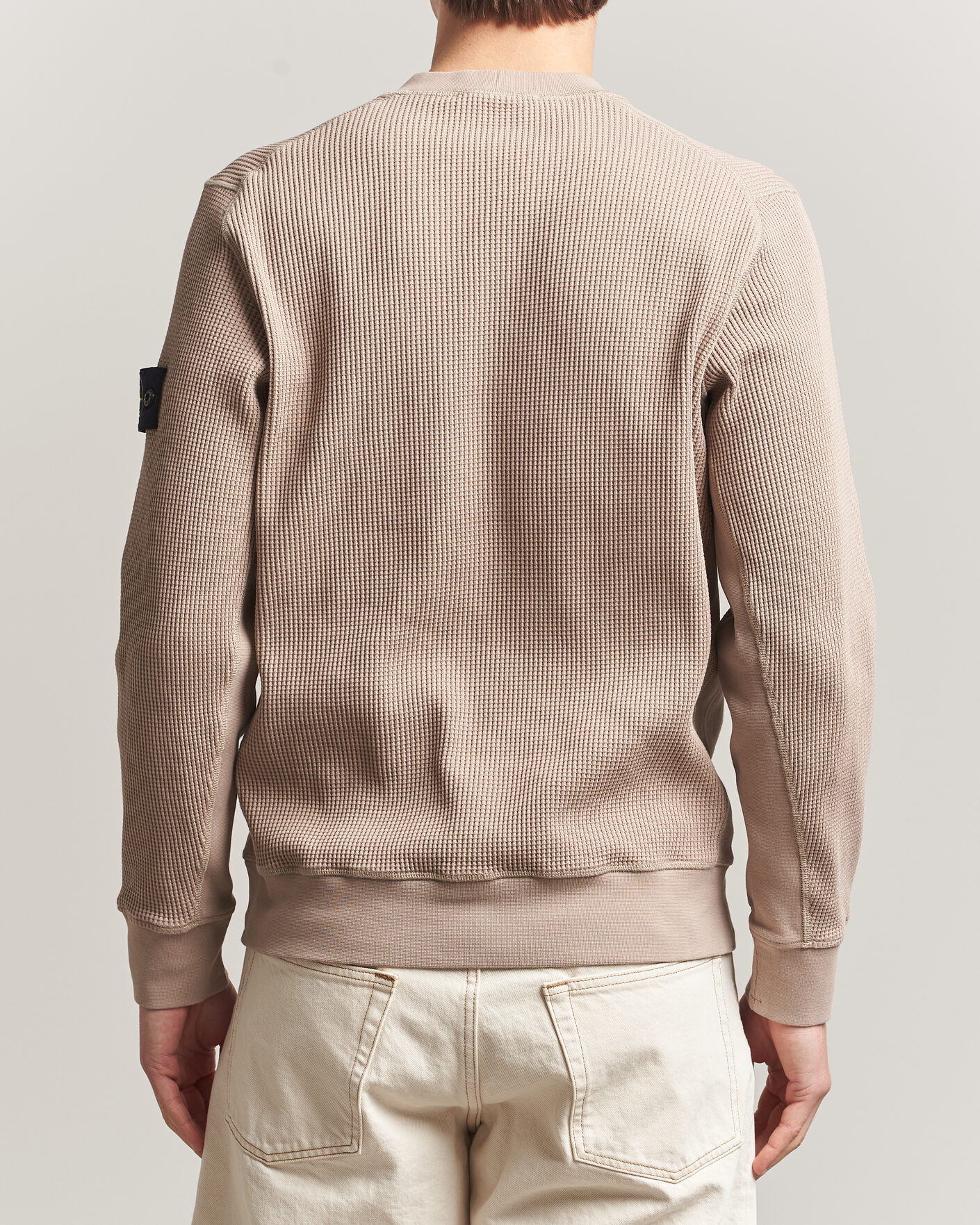 Uomini | Maglieria | Stone Island | Organic Cotton Waffle Fleece Sweatshirt Desert
