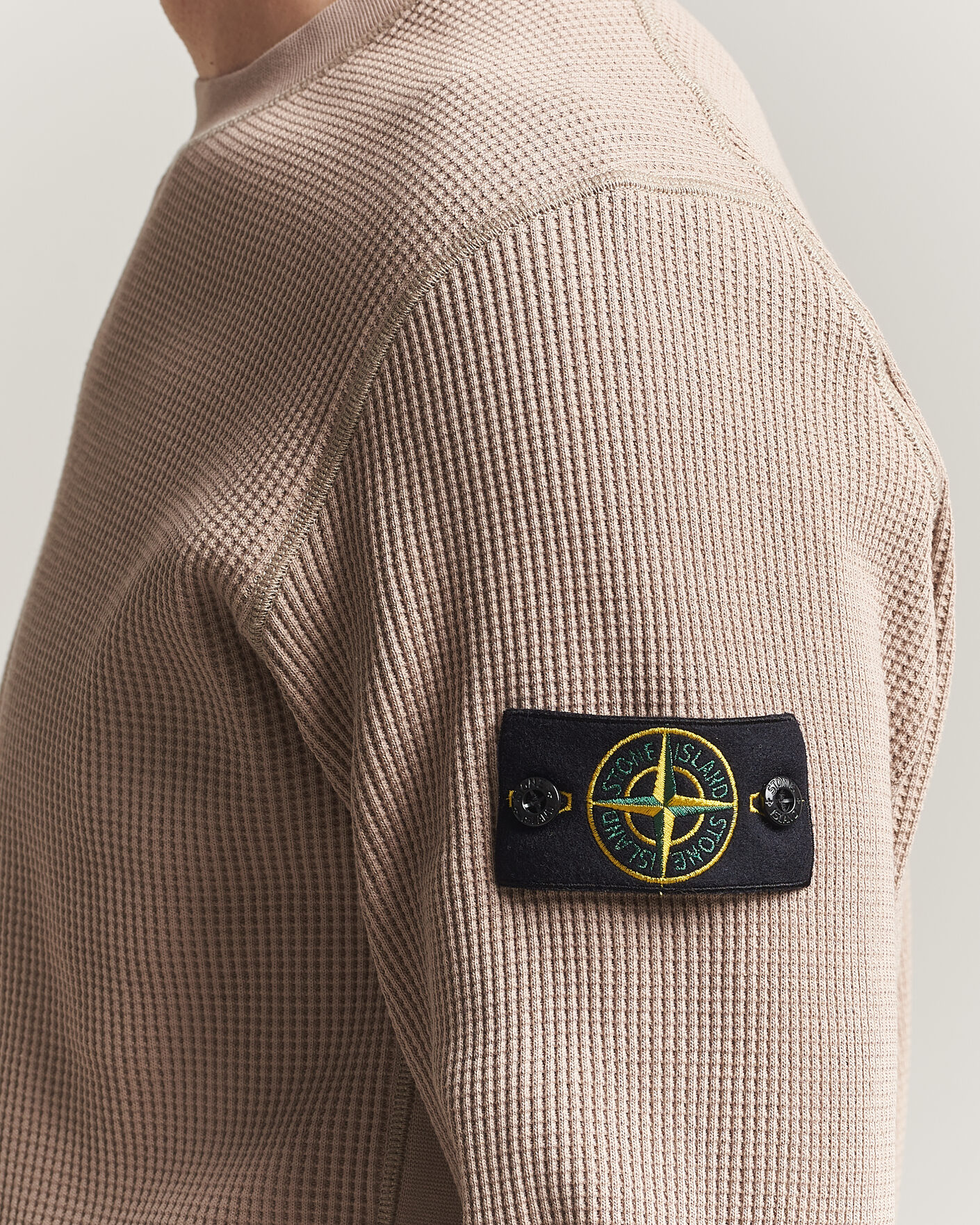 Uomini | Maglieria | Stone Island | Organic Cotton Waffle Fleece Sweatshirt Desert