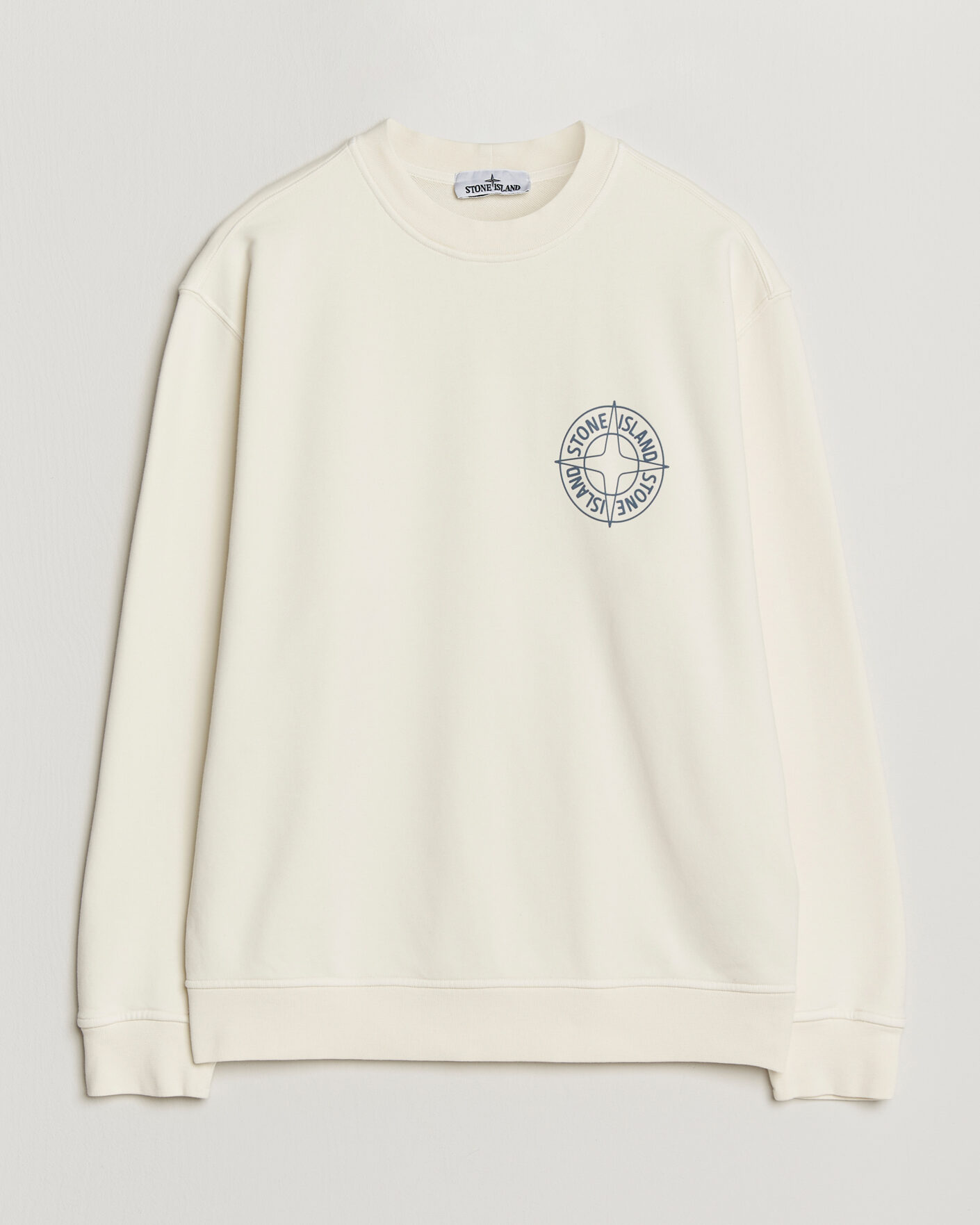 Uomini | Maglieria | Stone Island | Cotton Fleece Printed Logo Sweatshirt Ivory