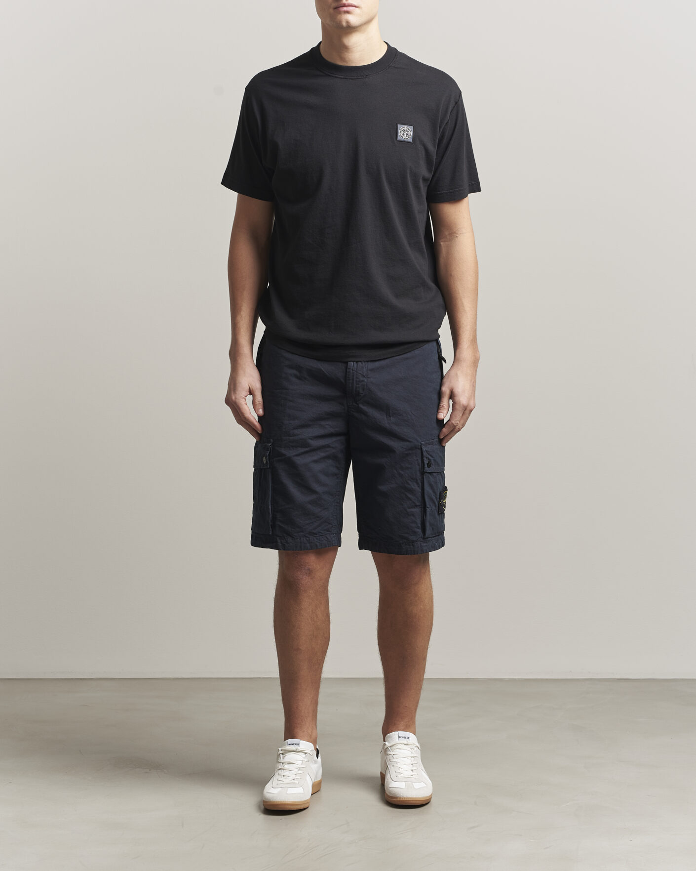 Uomini | Pantaloncini | Stone Island | Brushed Cotton Canvas Cargo Shorts Navy