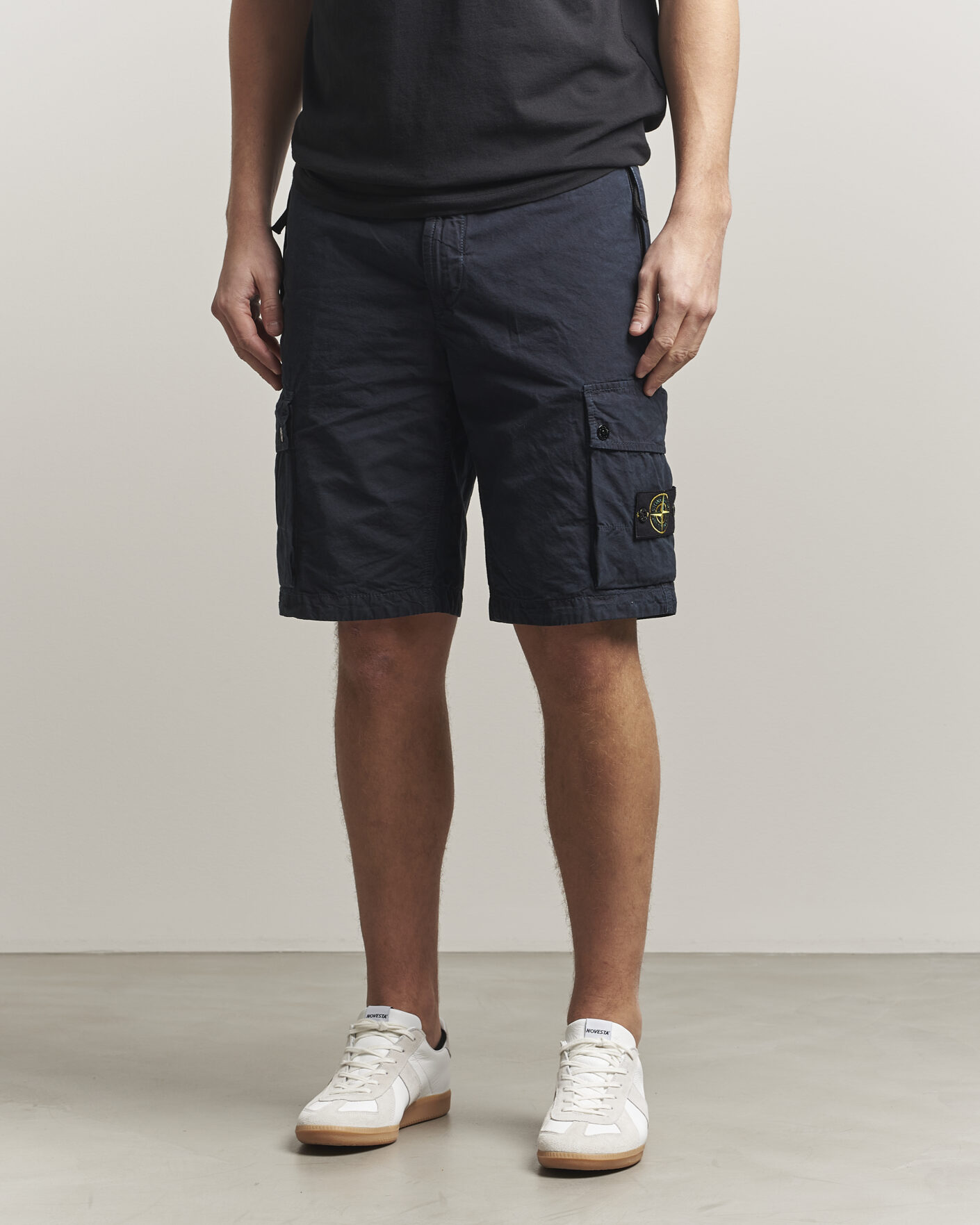 Uomini | Pantaloncini | Stone Island | Brushed Cotton Canvas Cargo Shorts Navy
