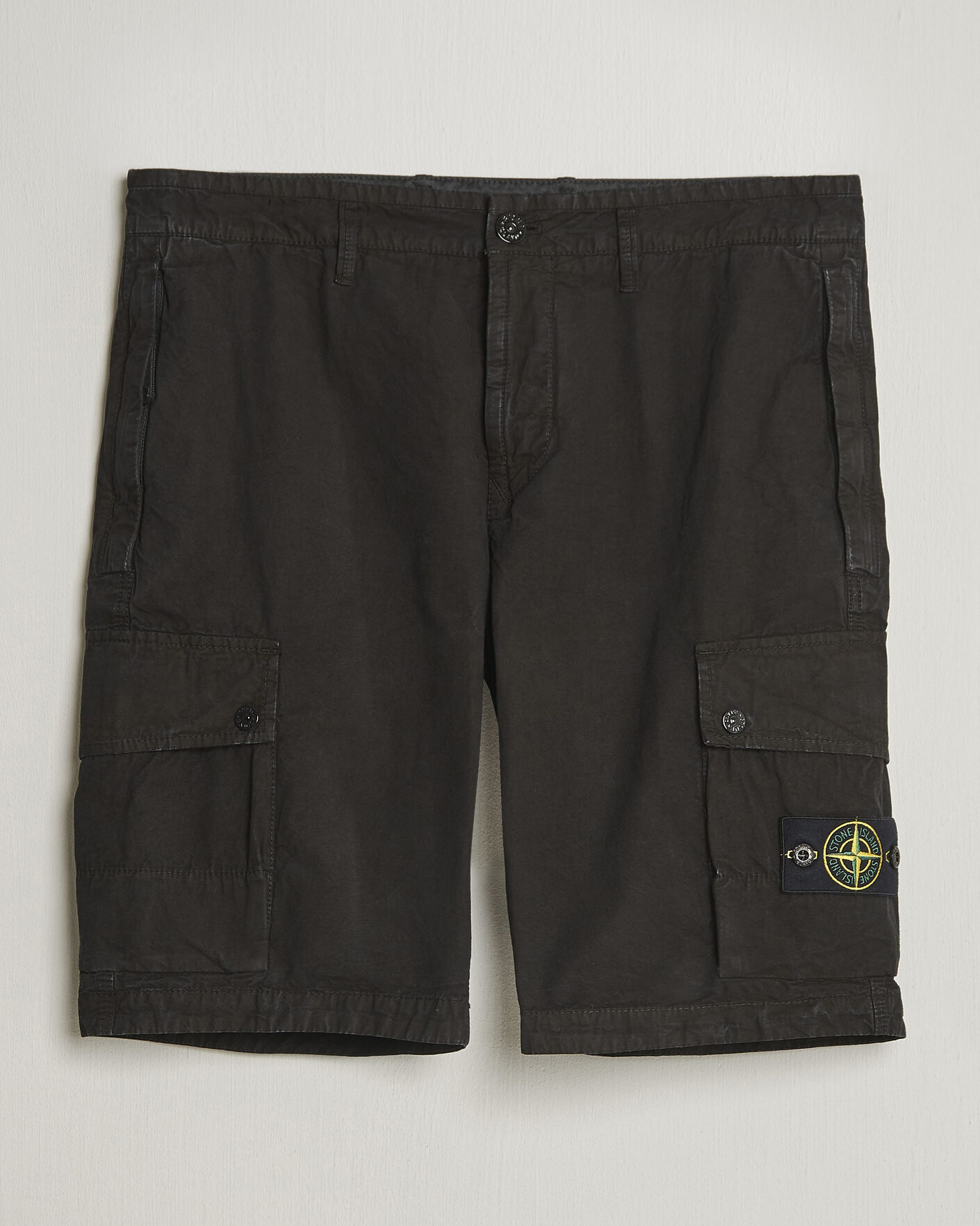 Uomini | Pantaloncini | Stone Island | Brushed Cotton Canvas Cargo Shorts Black