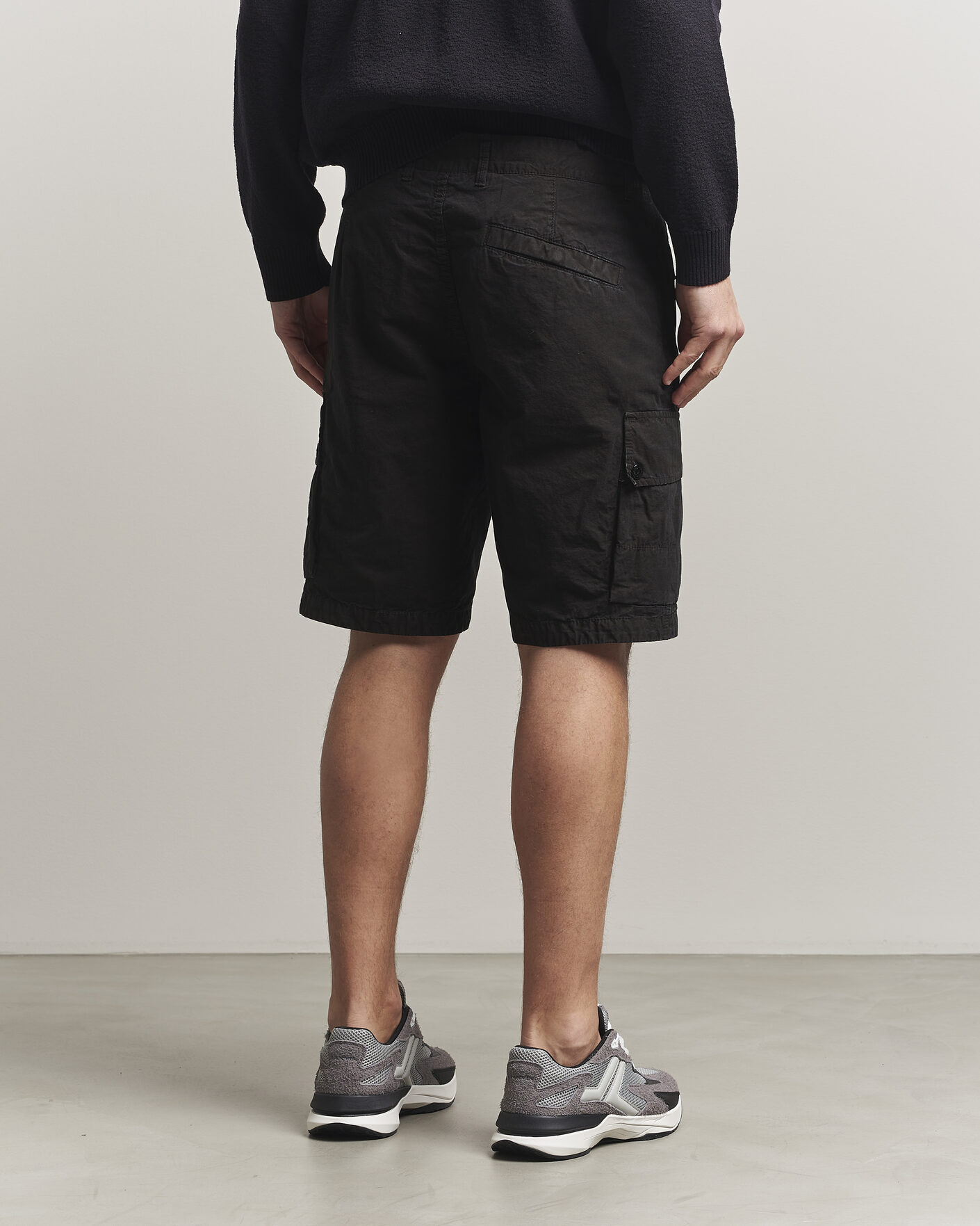Uomini | Pantaloncini | Stone Island | Brushed Cotton Canvas Cargo Shorts Black