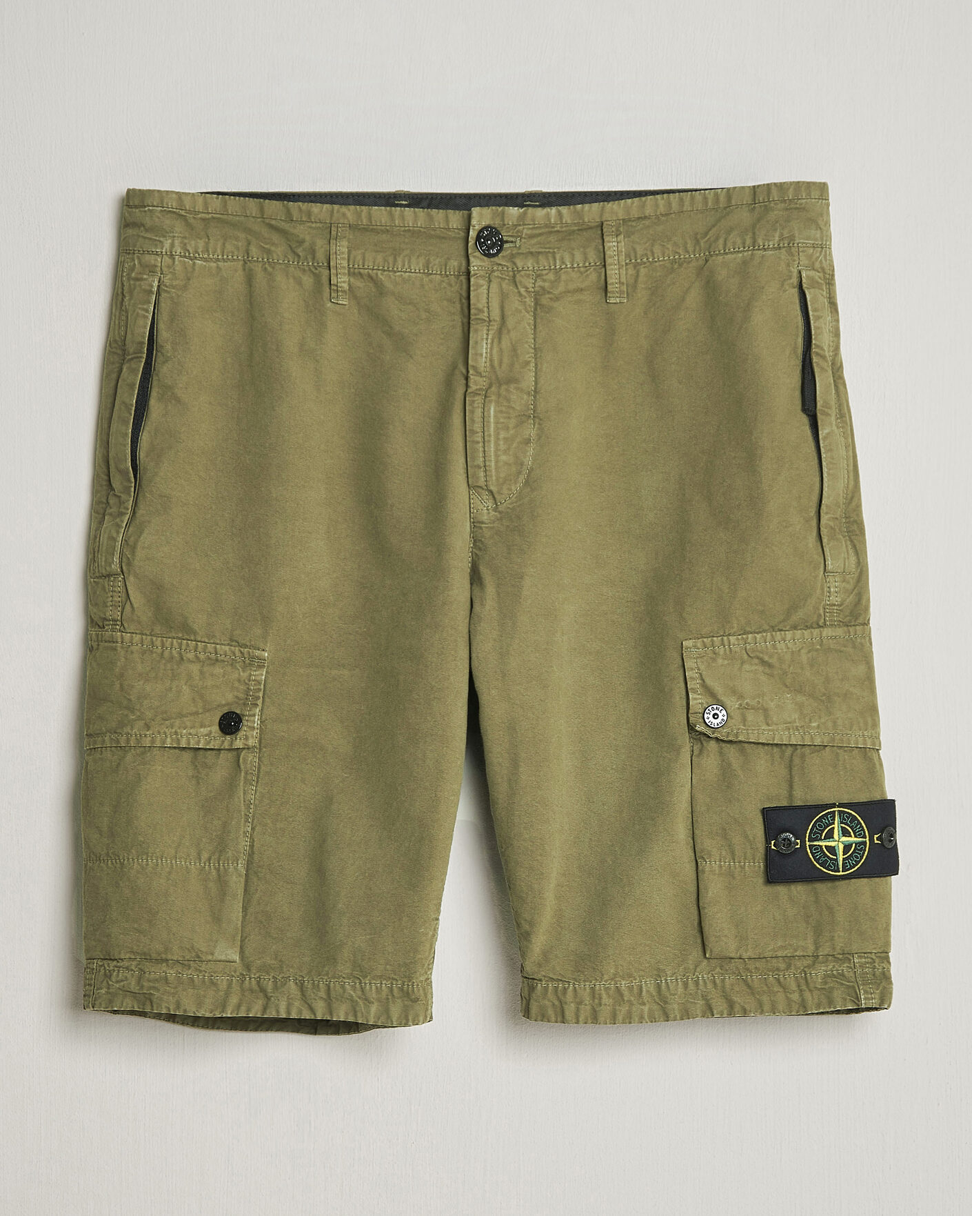 Uomini | Pantaloncini | Stone Island | Brushed Cotton Canvas Cargo Shorts Military Green