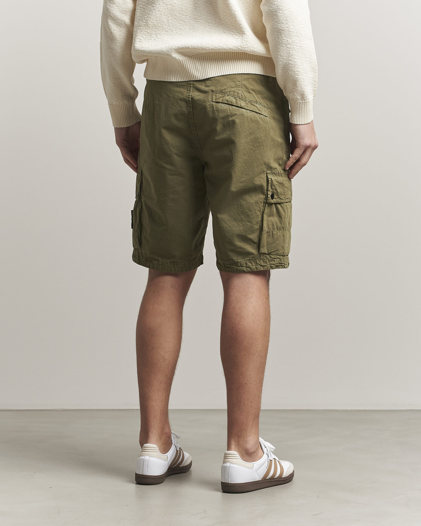 Uomini | Pantaloncini | Stone Island | Brushed Cotton Canvas Cargo Shorts Military Green