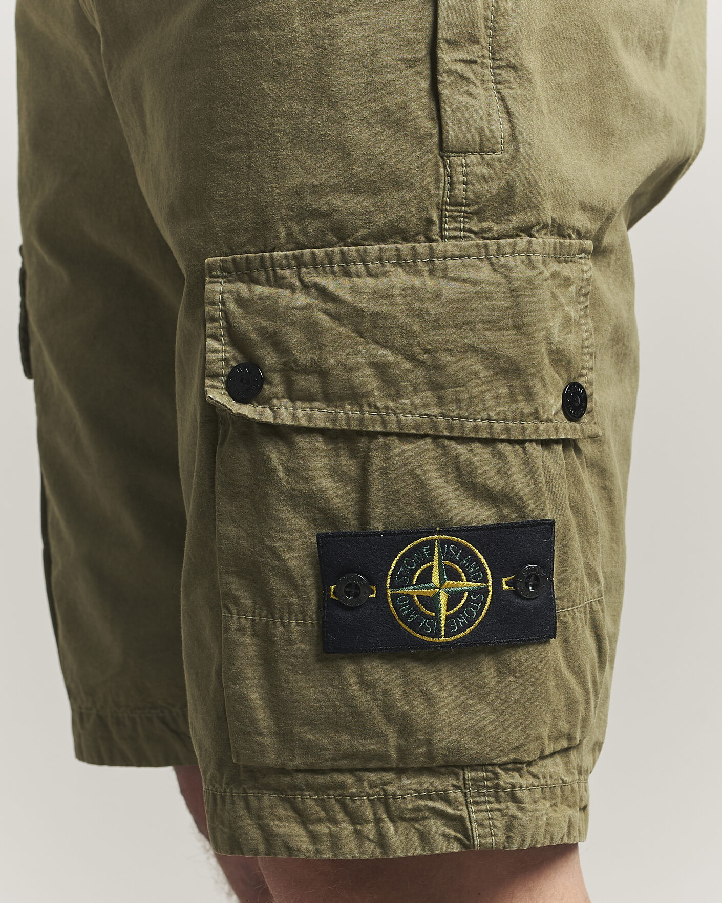 Uomini | Pantaloncini | Stone Island | Brushed Cotton Canvas Cargo Shorts Military Green