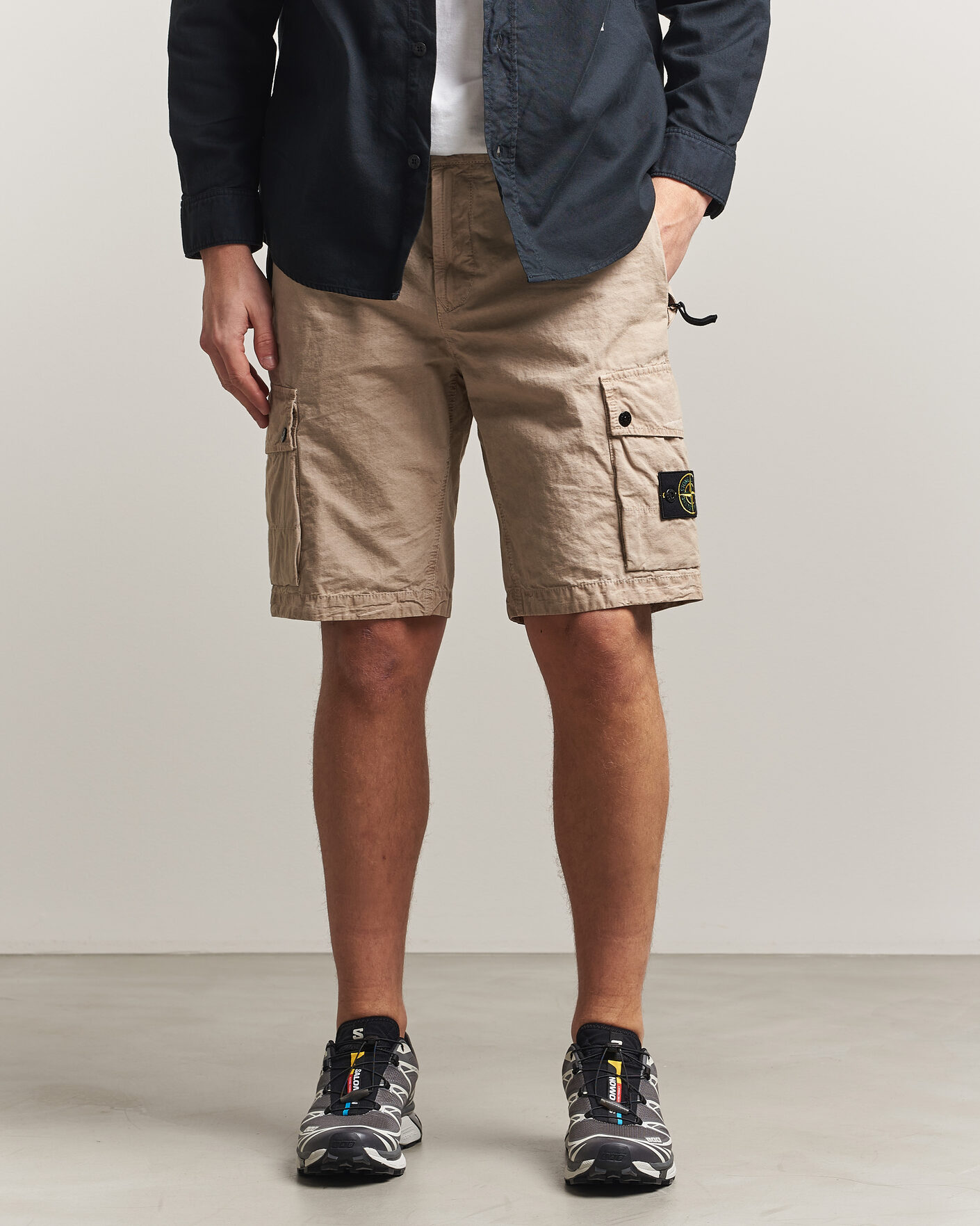 Uomini | Pantaloncini | Stone Island | Brushed Cotton Canvas Cargo Shorts Desert