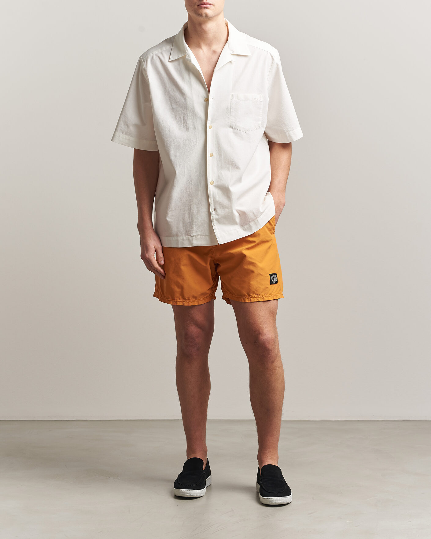 Uomini | Costumi da bagno | Stone Island | Brushed Nylon Swimshorts Tangerine