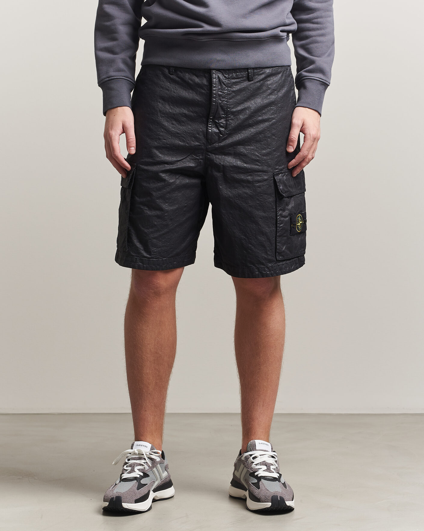 Uomini | Pantaloncini | Stone Island | Nylon Panama Cargo Shorts Black