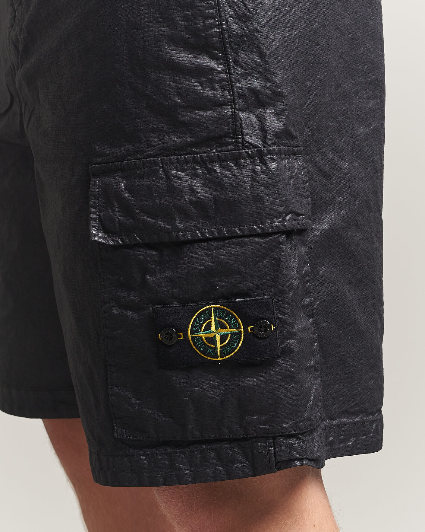 Uomini | Pantaloncini | Stone Island | Nylon Panama Cargo Shorts Black