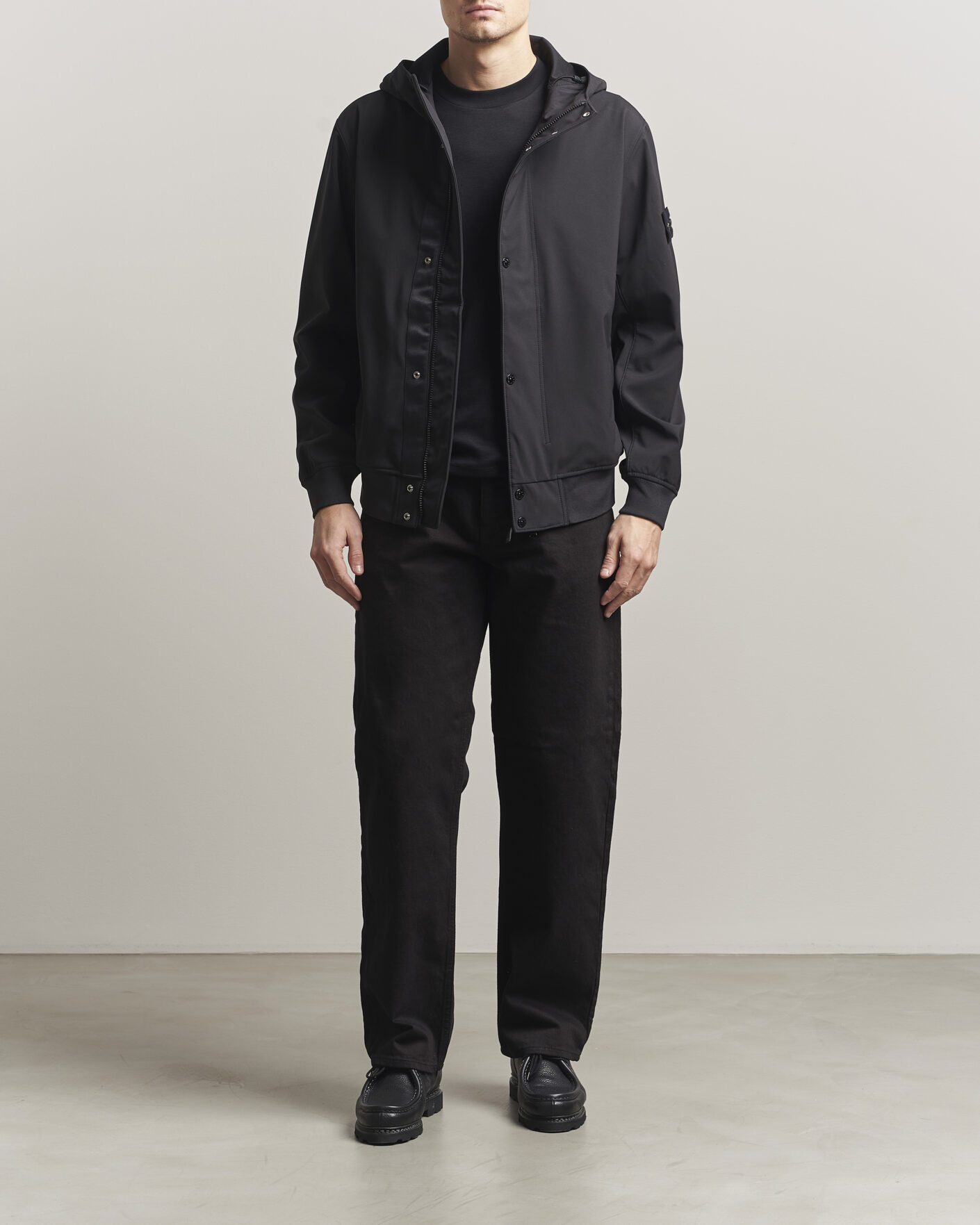 Uomini | Giacche | Stone Island | Soft Shell Hooded Jacket Black