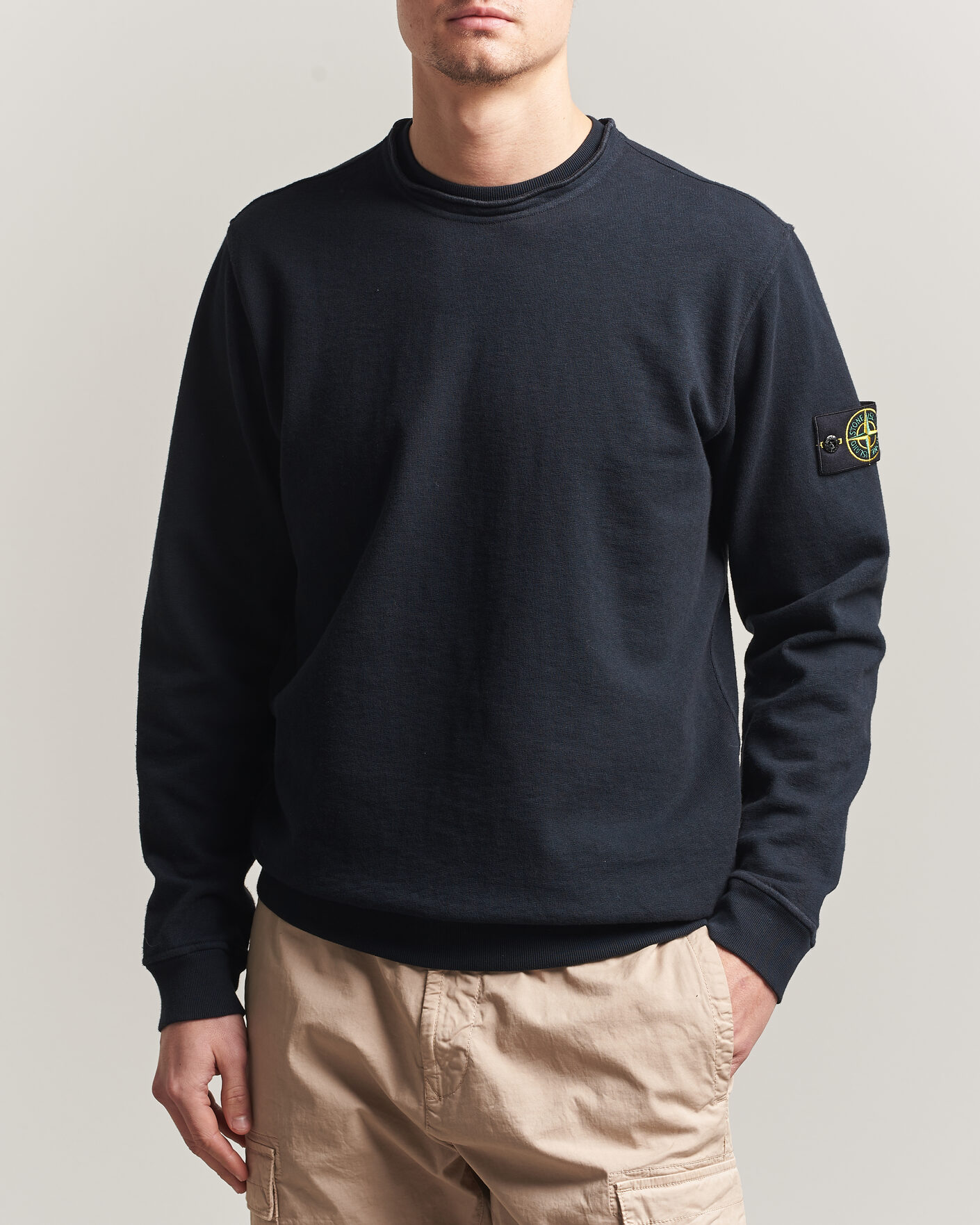 Uomini | Maglieria | Stone Island | Old Dyed Cotton Sweatshirt Navy