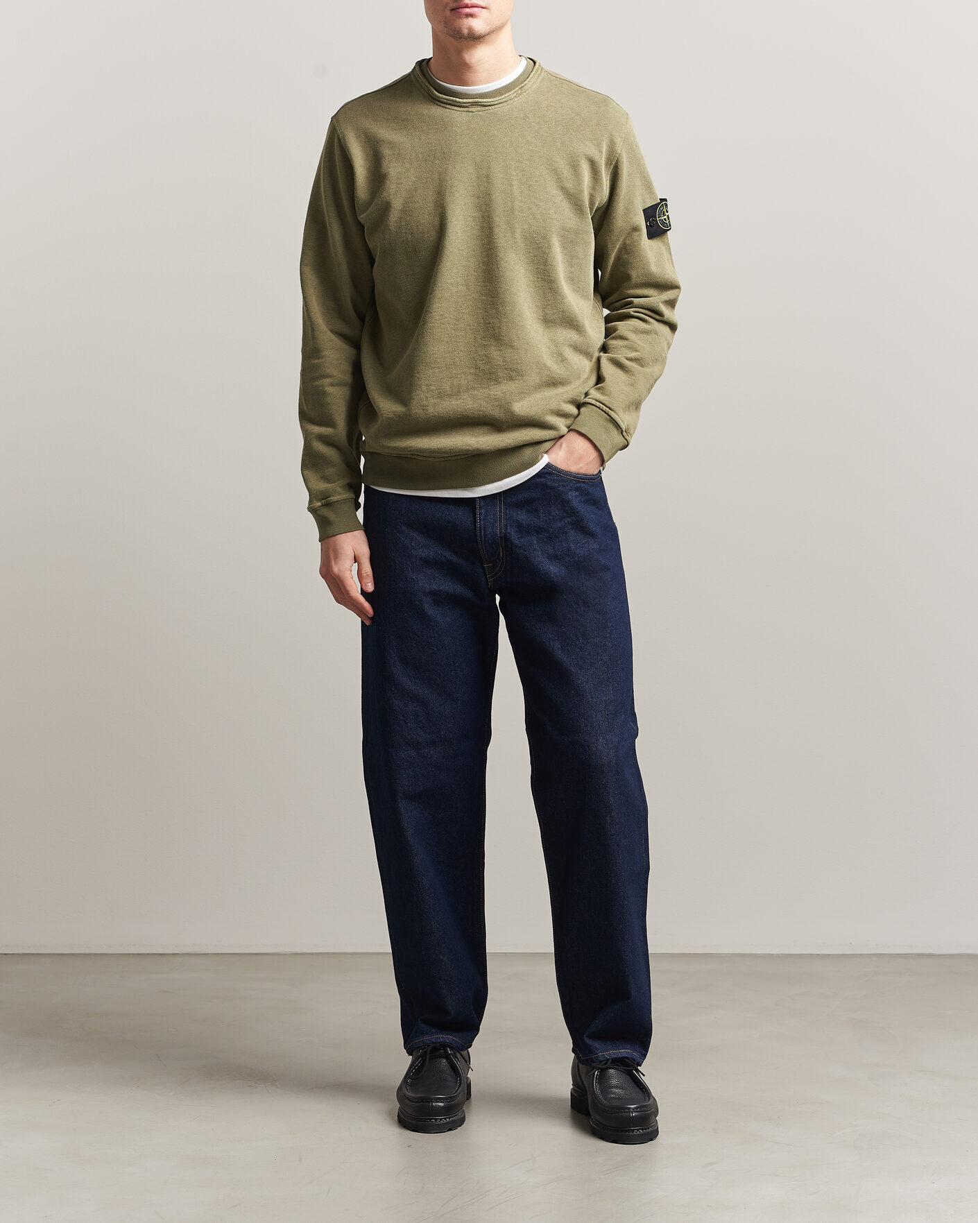 Uomini | Maglieria | Stone Island | Old Dyed Cotton Sweatshirt Military Green